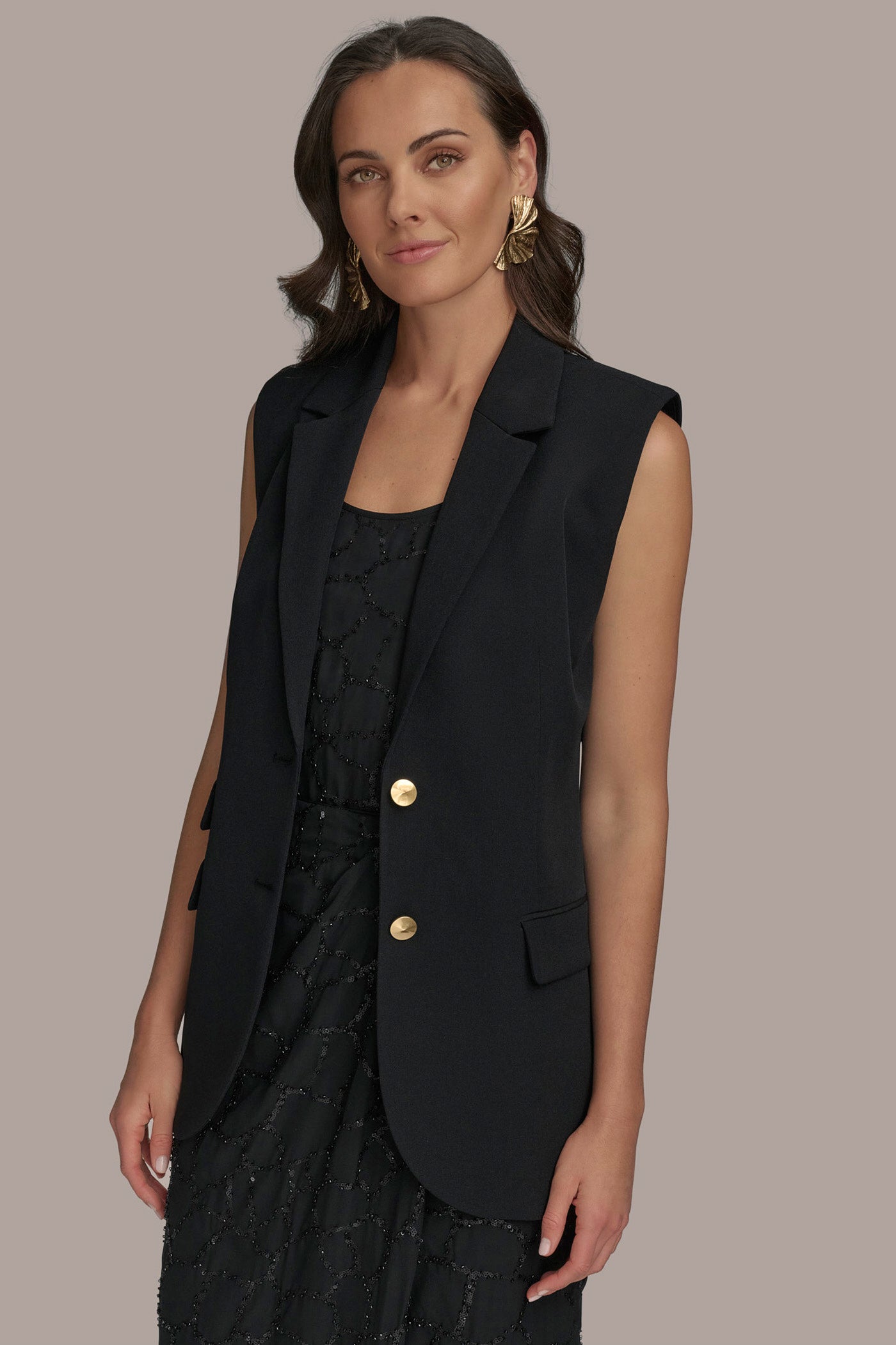 BUTTON VEST WITH POCKET DETAIL | View 2 | Suits and Separates BUTTON VEST WITH POCKET DETAIL | View 2 | Suits and Separates