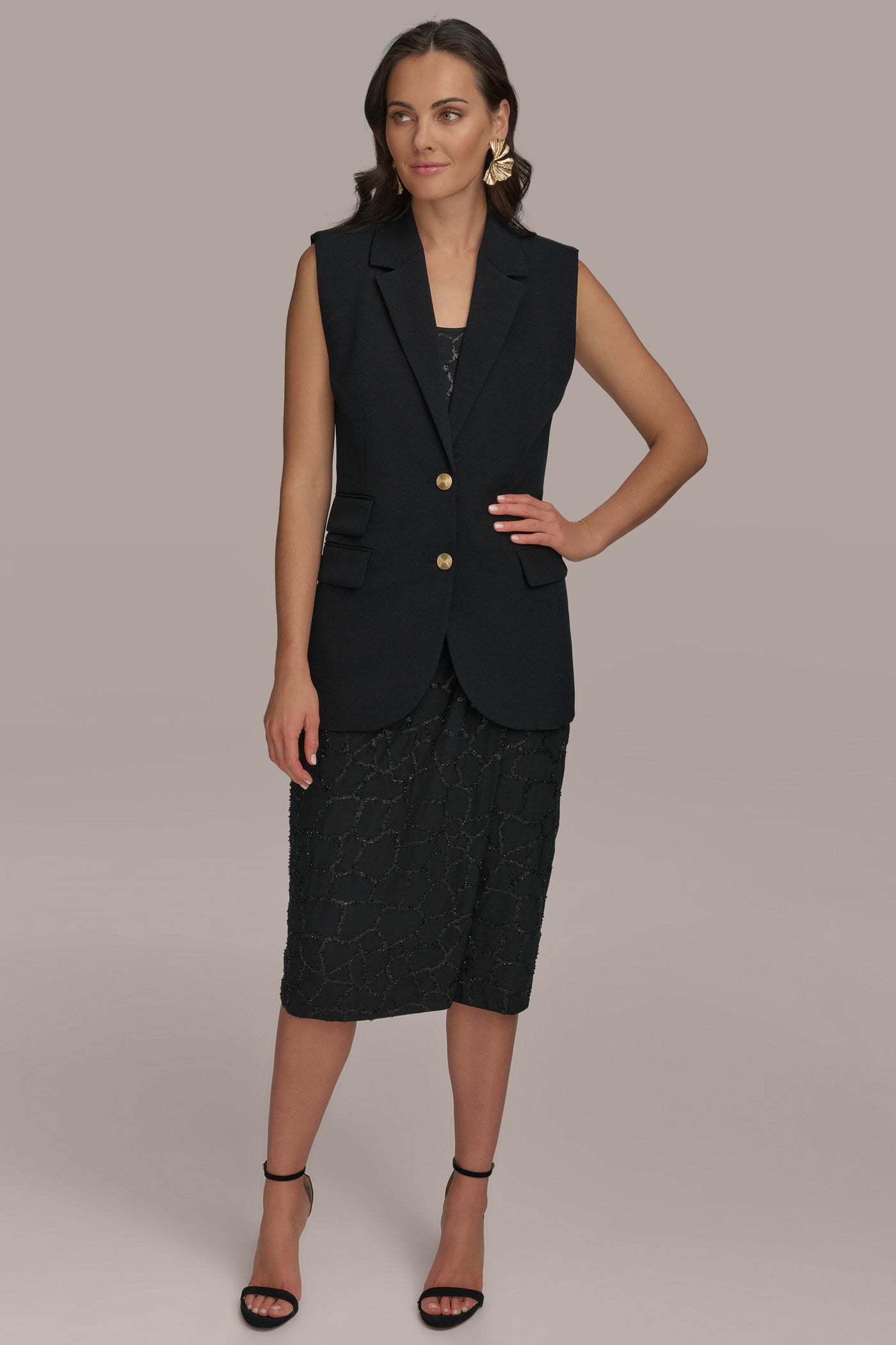 BUTTON VEST WITH POCKET DETAIL VIEW 4 | Suits and Separates BUTTON VEST WITH POCKET DETAIL VIEW 4 | Suits and Separates