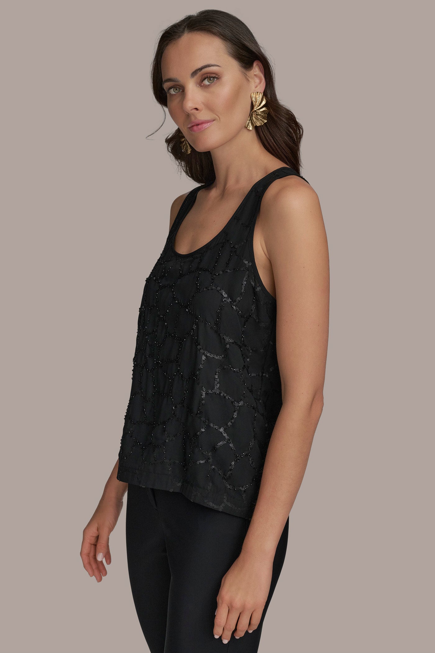 SHELL WITH SEQUIN DETAIL VIEW 3 | Suits and Separates SHELL WITH SEQUIN DETAIL VIEW 3 | Suits and Separates