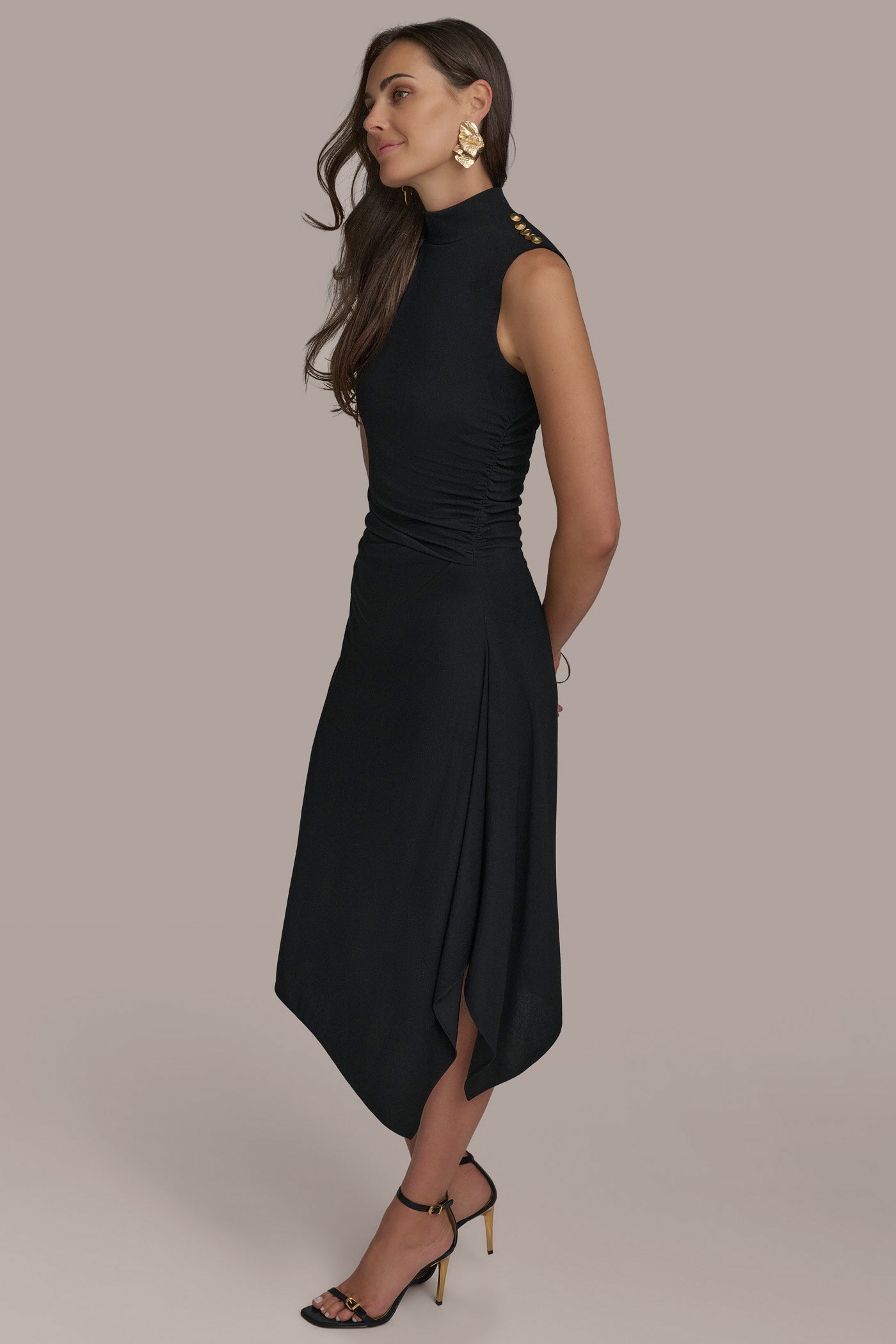 SLEEVELESS WITH RUFFLE & SHOULDER VIEW 7 | Black Dresses SLEEVELESS WITH RUFFLE & SHOULDER VIEW 7 | Black Dresses