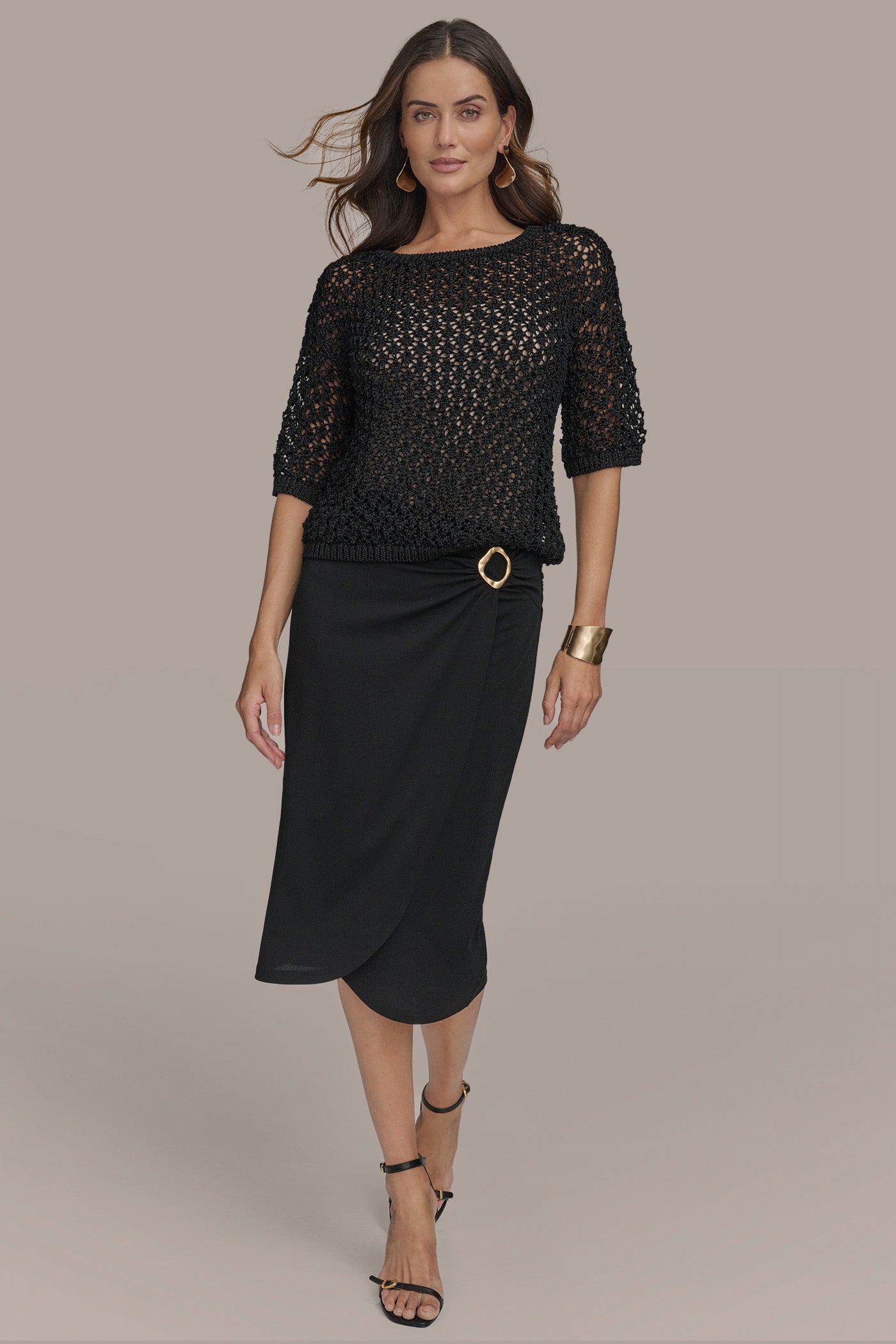 OPEN STITCH CREW NECK TOP VIEW 5 | Suits and Separates OPEN STITCH CREW NECK TOP VIEW 5 | Suits and Separates