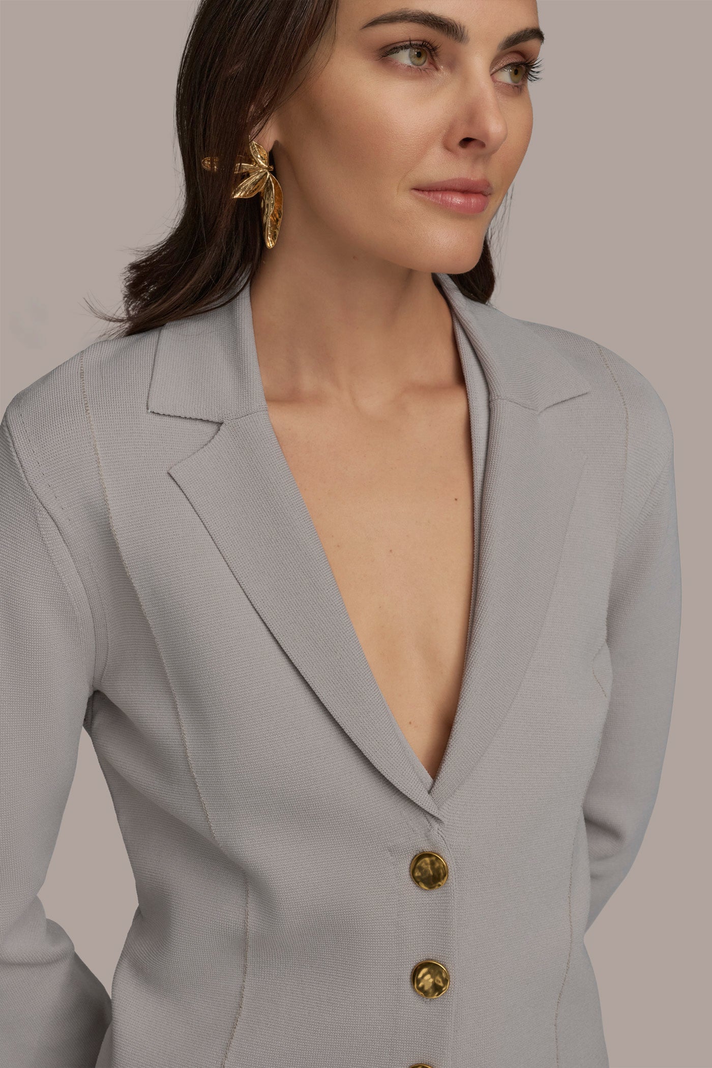 LONG SLEEVE BUTTON UP SWEATER JACKET VIEW 3 | Suits and Separates LONG SLEEVE BUTTON UP SWEATER JACKET VIEW 3 | Suits and Separates
