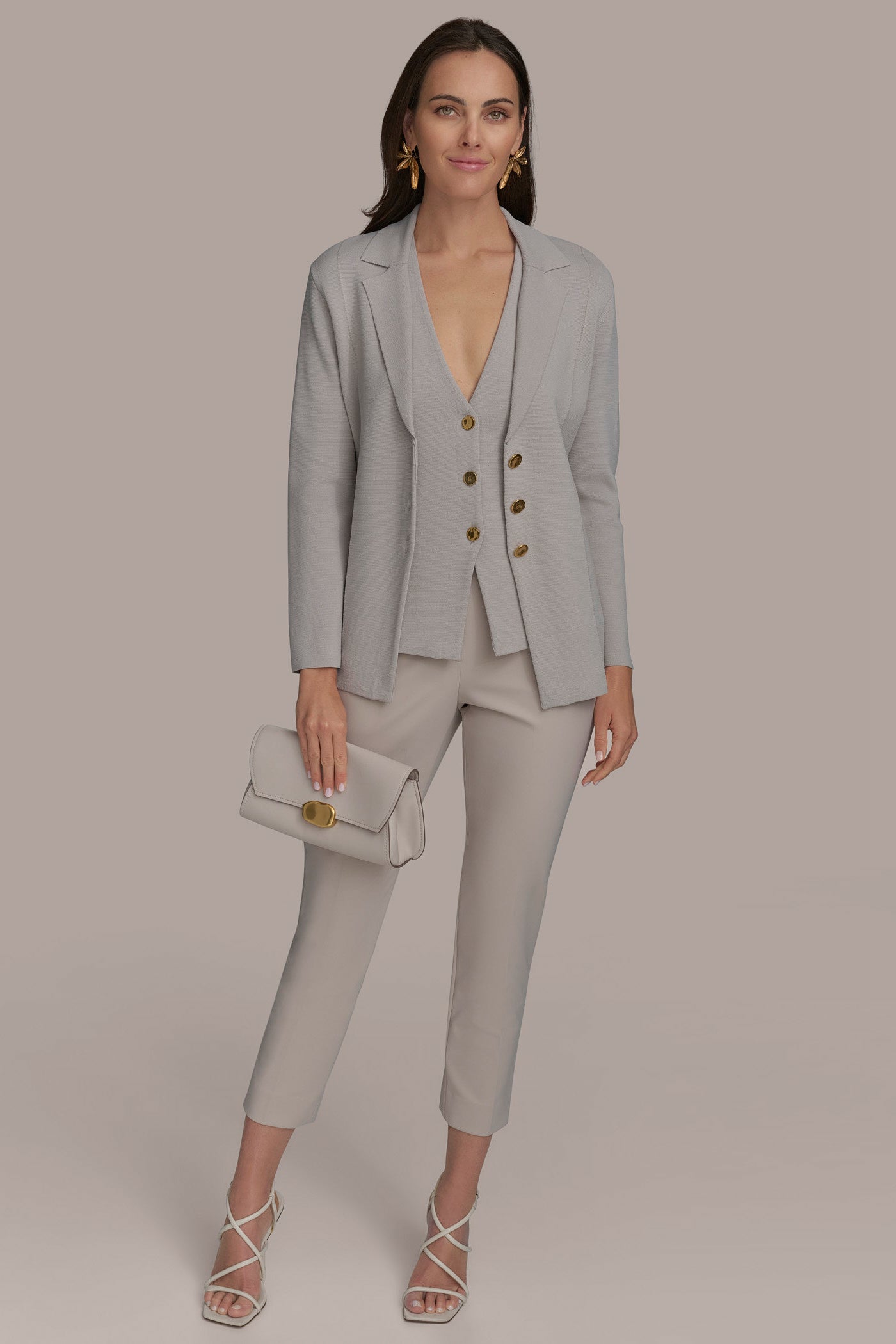LONG SLEEVE BUTTON UP SWEATER JACKET VIEW 5 | Suits and Separates LONG SLEEVE BUTTON UP SWEATER JACKET VIEW 5 | Suits and Separates