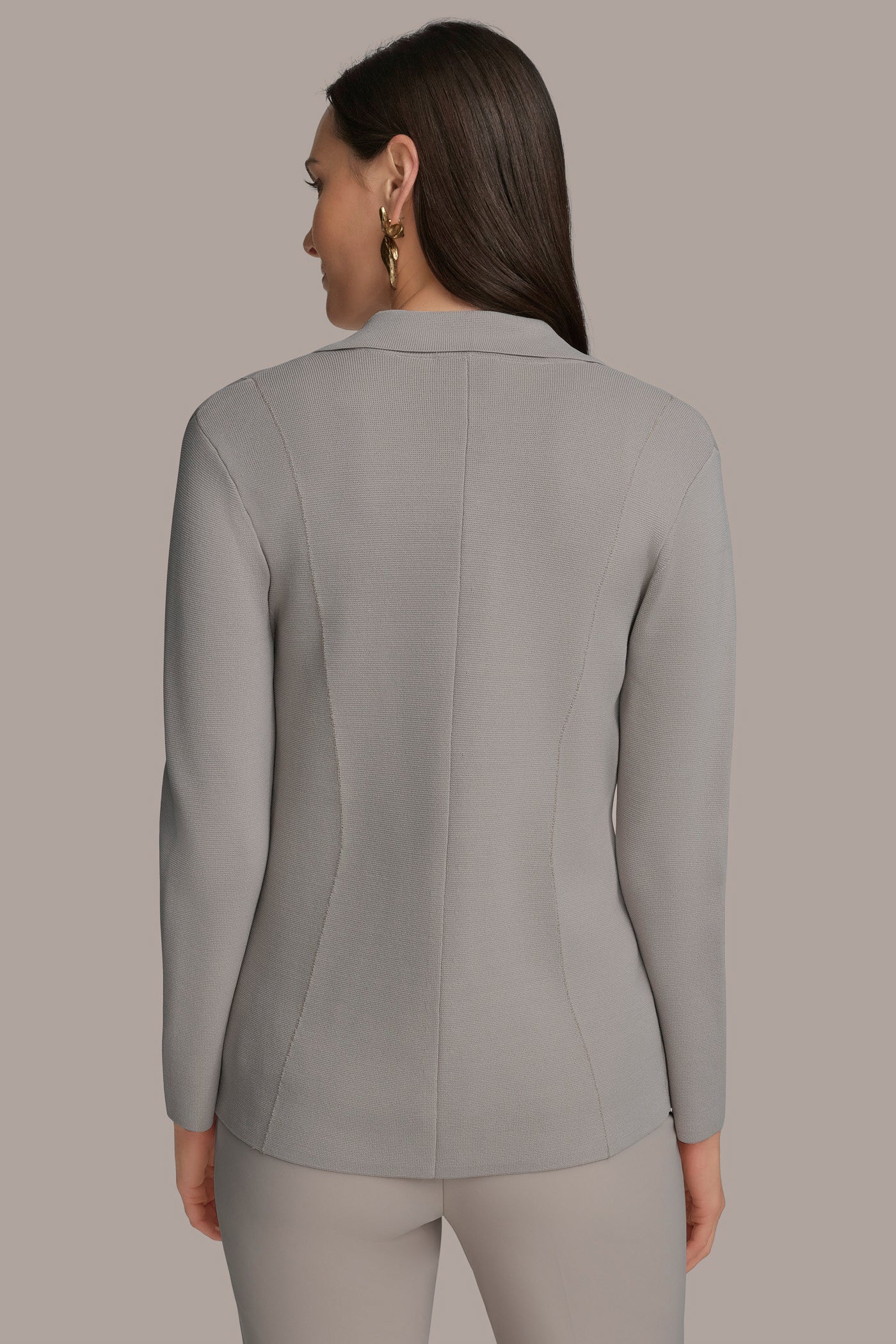 LONG SLEEVE BUTTON UP SWEATER JACKET | View 2 | Blazers & Vests LONG SLEEVE BUTTON UP SWEATER JACKET | View 2 | Blazers & Vests