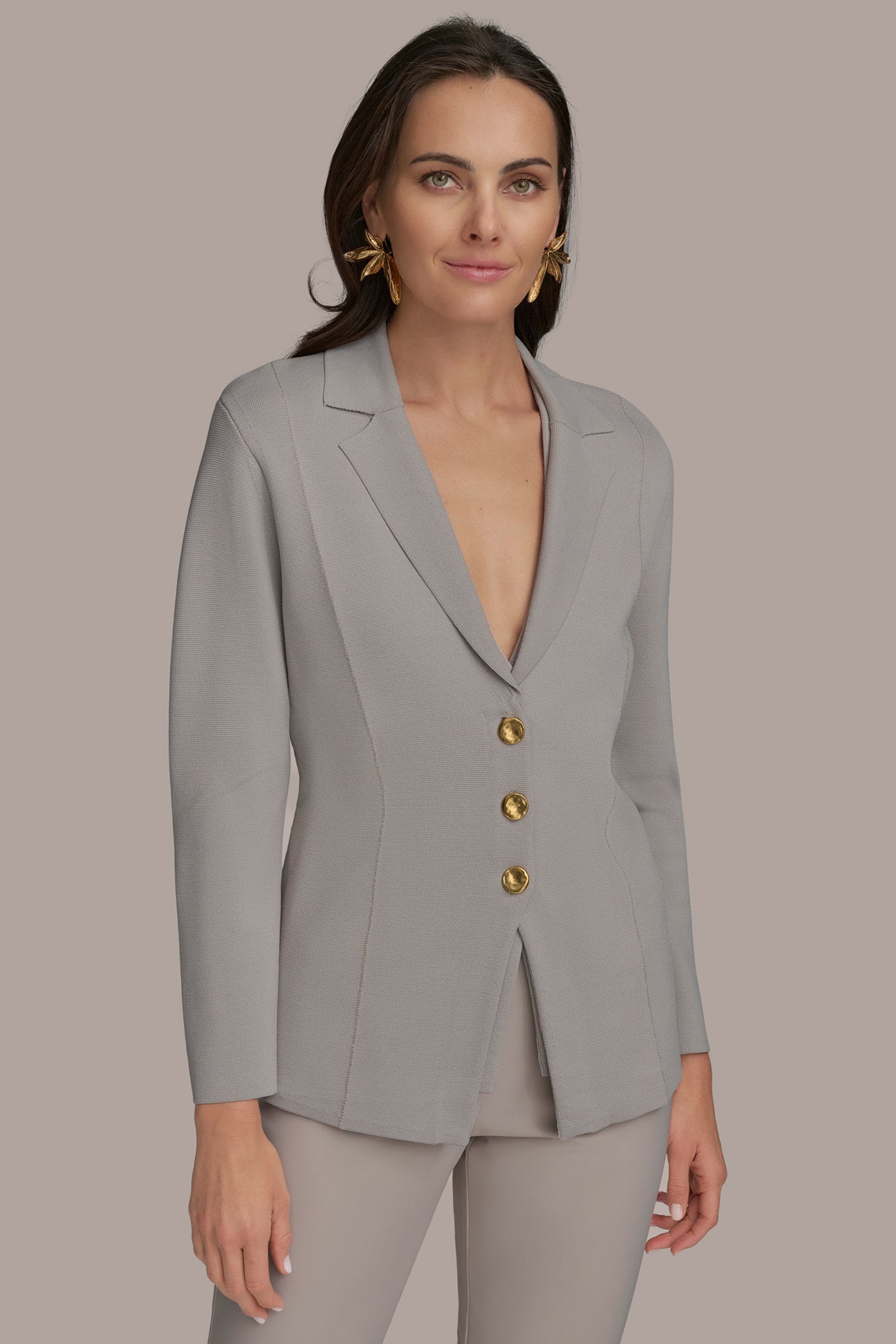 LONG SLEEVE BUTTON UP SWEATER JACKET VIEW 4 | Suits and Separates LONG SLEEVE BUTTON UP SWEATER JACKET VIEW 4 | Suits and Separates