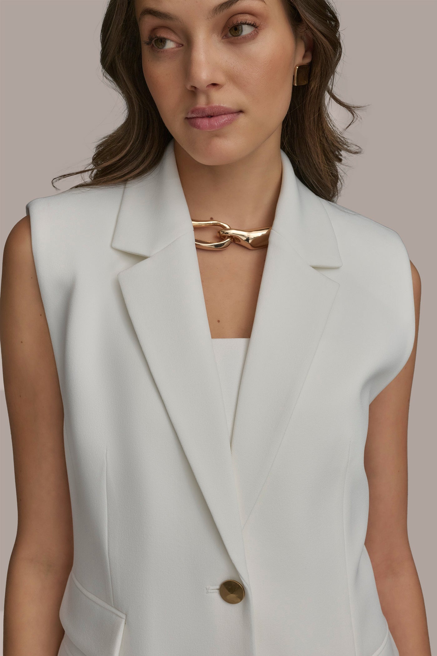 BUTTON VEST WITH POCKET DETAIL VIEW 4 | Suits and Separates BUTTON VEST WITH POCKET DETAIL VIEW 4 | Suits and Separates