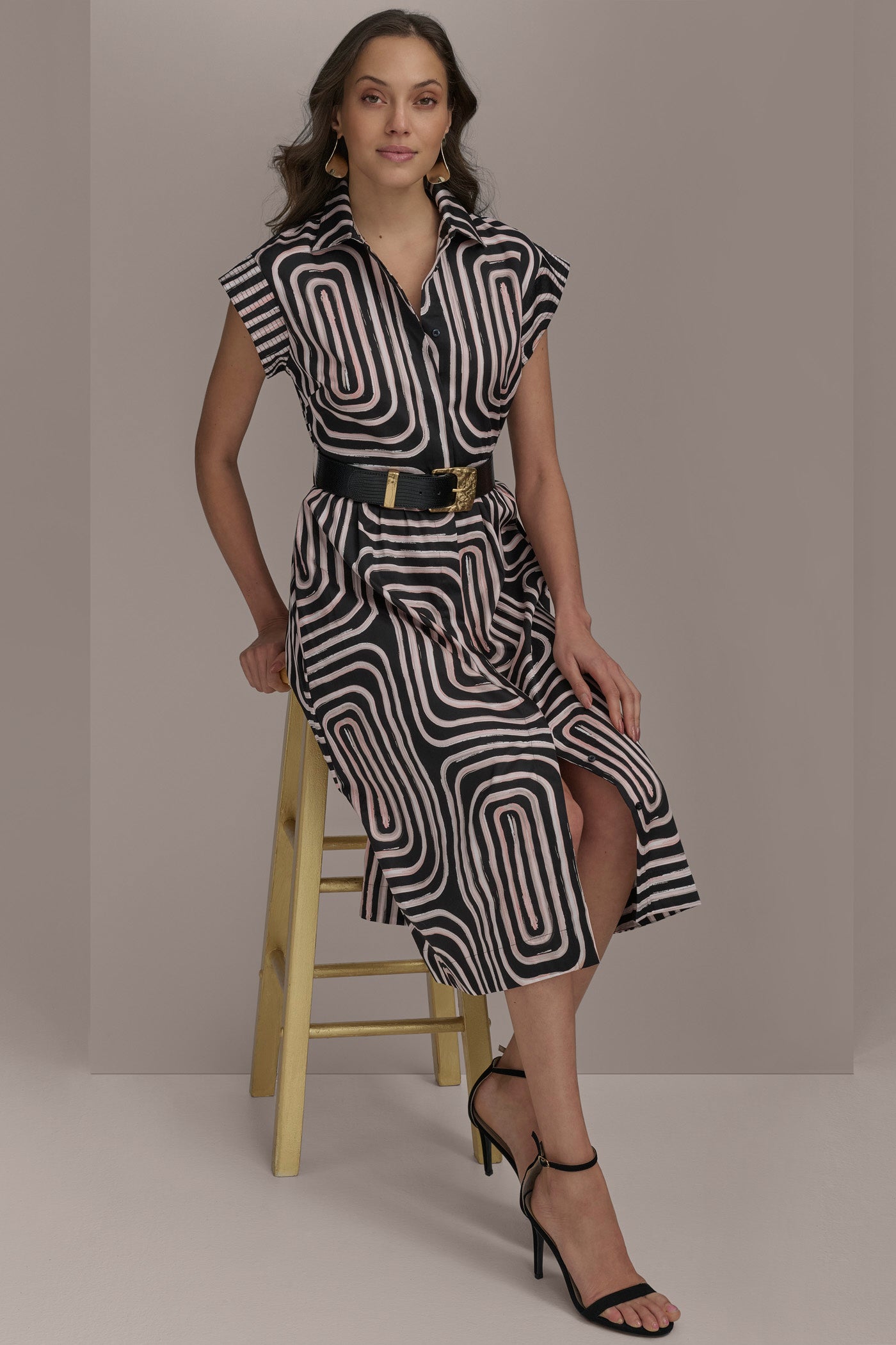 PRINT CAP SLEEVE BELTED DRESS VIEW 6 | Essential Dresses PRINT CAP SLEEVE BELTED DRESS VIEW 6 | Essential Dresses