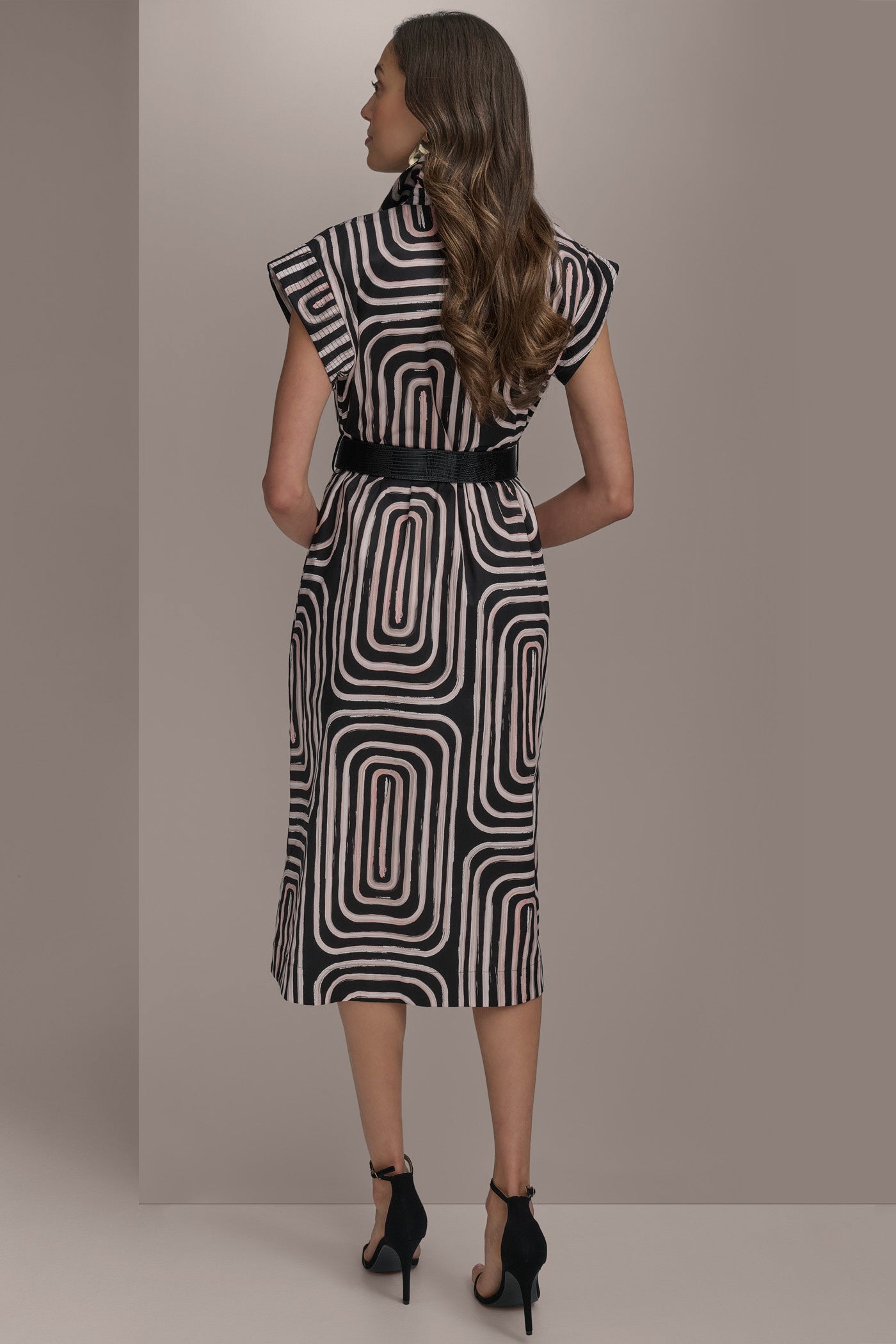 PRINT CAP SLEEVE BELTED DRESS VIEW 5 | Essential Dresses PRINT CAP SLEEVE BELTED DRESS VIEW 5 | Essential Dresses
