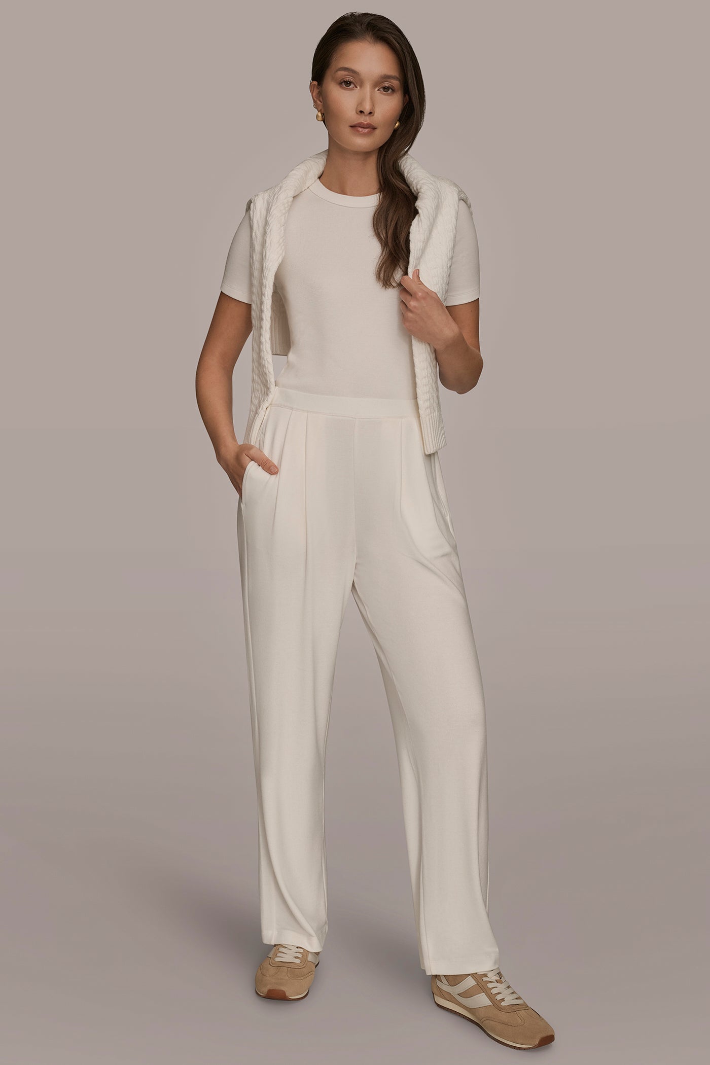 HIGH RISE PULL ON PLEATED PANT VIEW 5 | Donna Karan Weekend HIGH RISE PULL ON PLEATED PANT VIEW 5 | Donna Karan Weekend