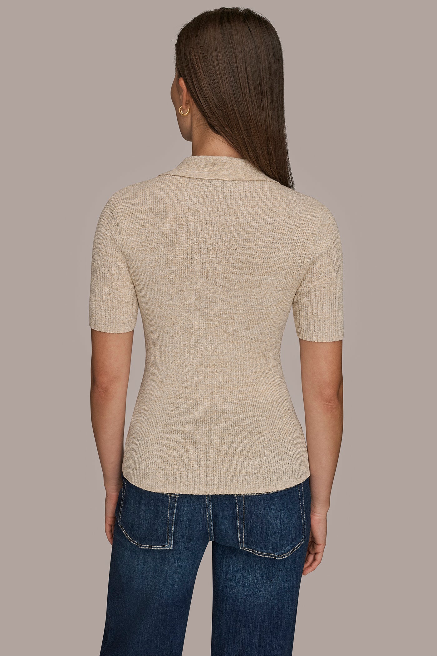 LUREX ELBOW SLEEVE POLO | View 2 | Casual Collection LUREX ELBOW SLEEVE POLO | View 2 | Casual Collection