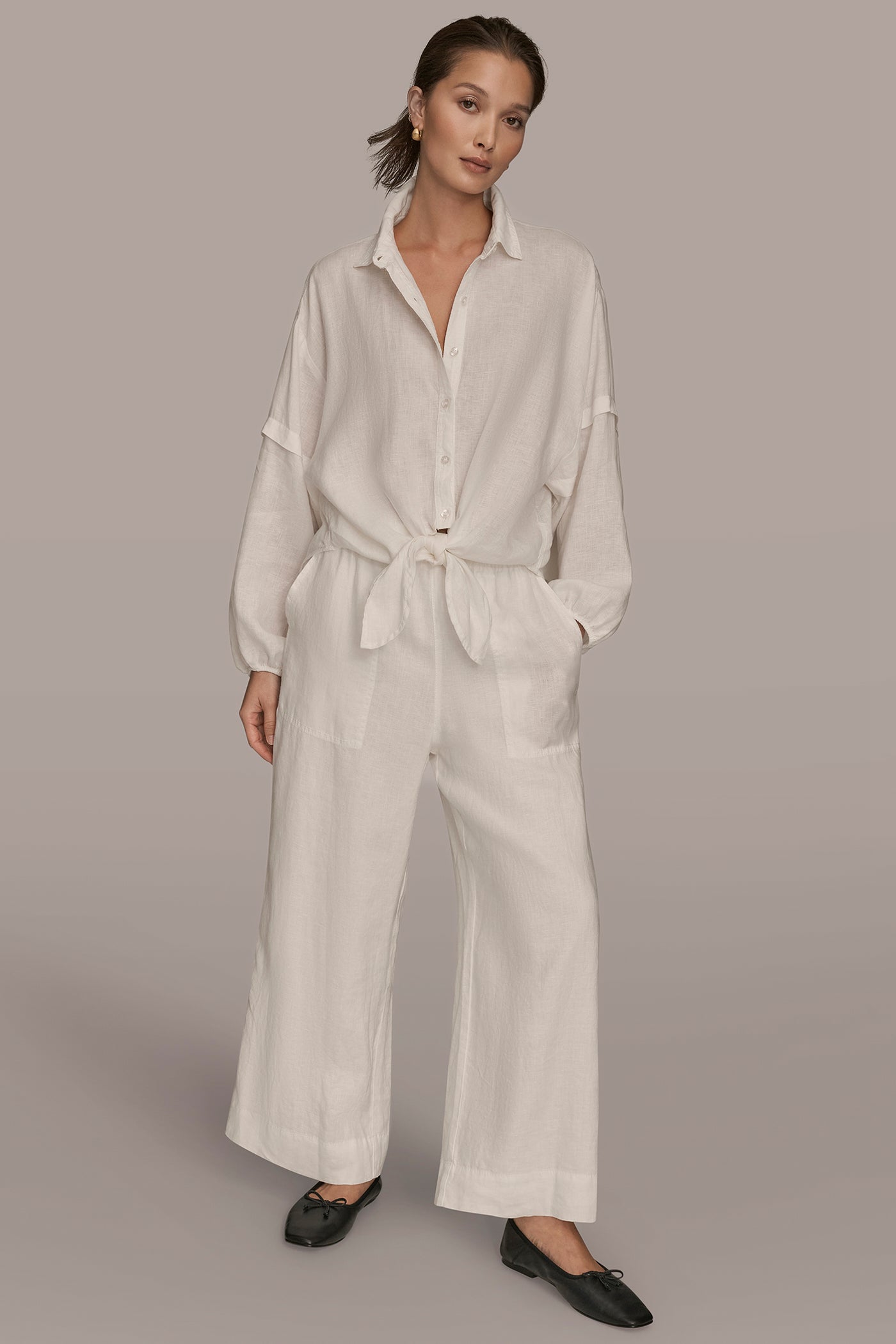 LONG BLOUSON SLEEVE BUTTON ADJUSTABLE TIE SHIRT VIEW 6 LONG BLOUSON SLEEVE BUTTON ADJUSTABLE TIE SHIRT VIEW 6