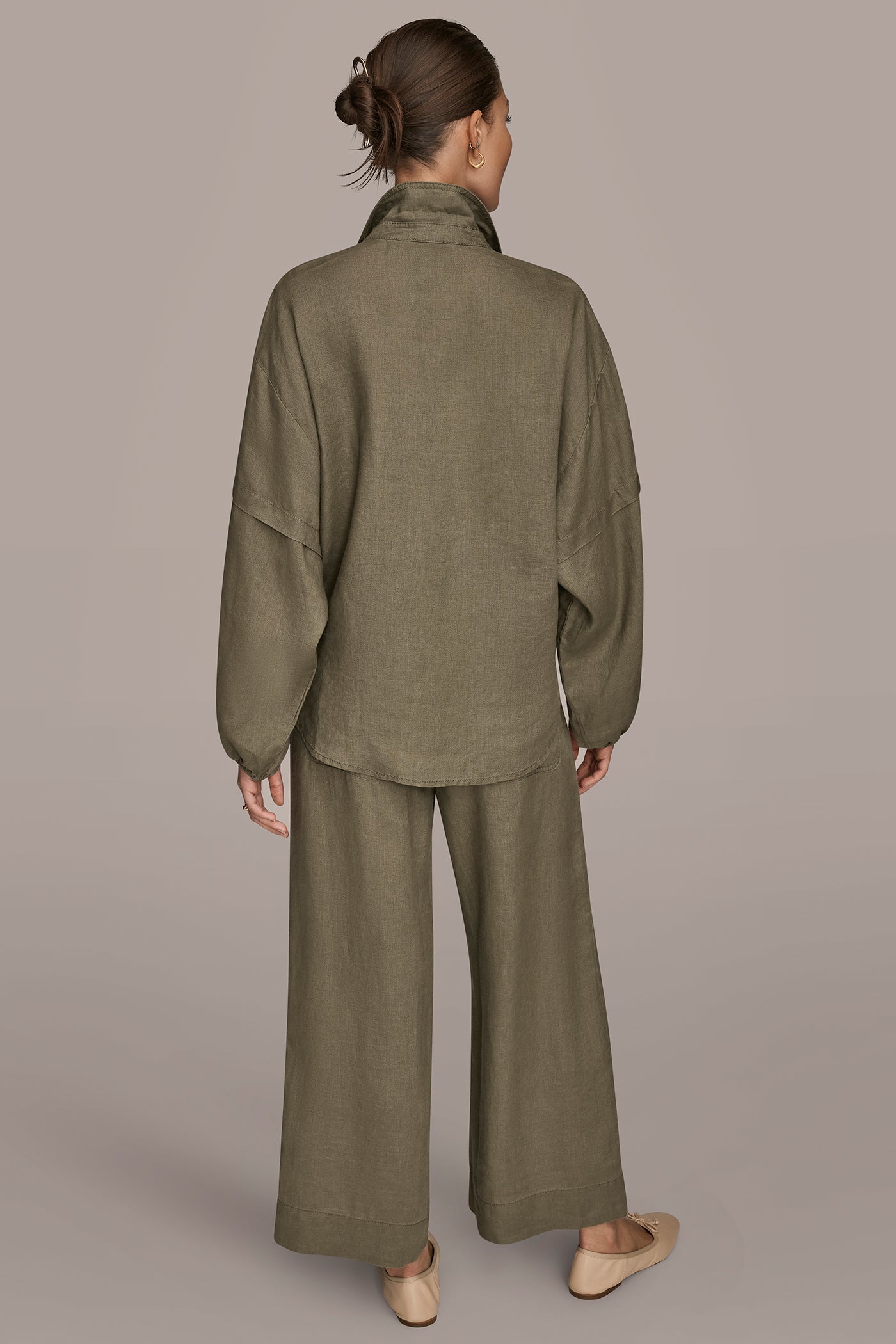LONG BLOUSON SLEEVE BUTTON SHIRT VIEW 7 | Donna Karan Weekend LONG BLOUSON SLEEVE BUTTON SHIRT VIEW 7 | Donna Karan Weekend