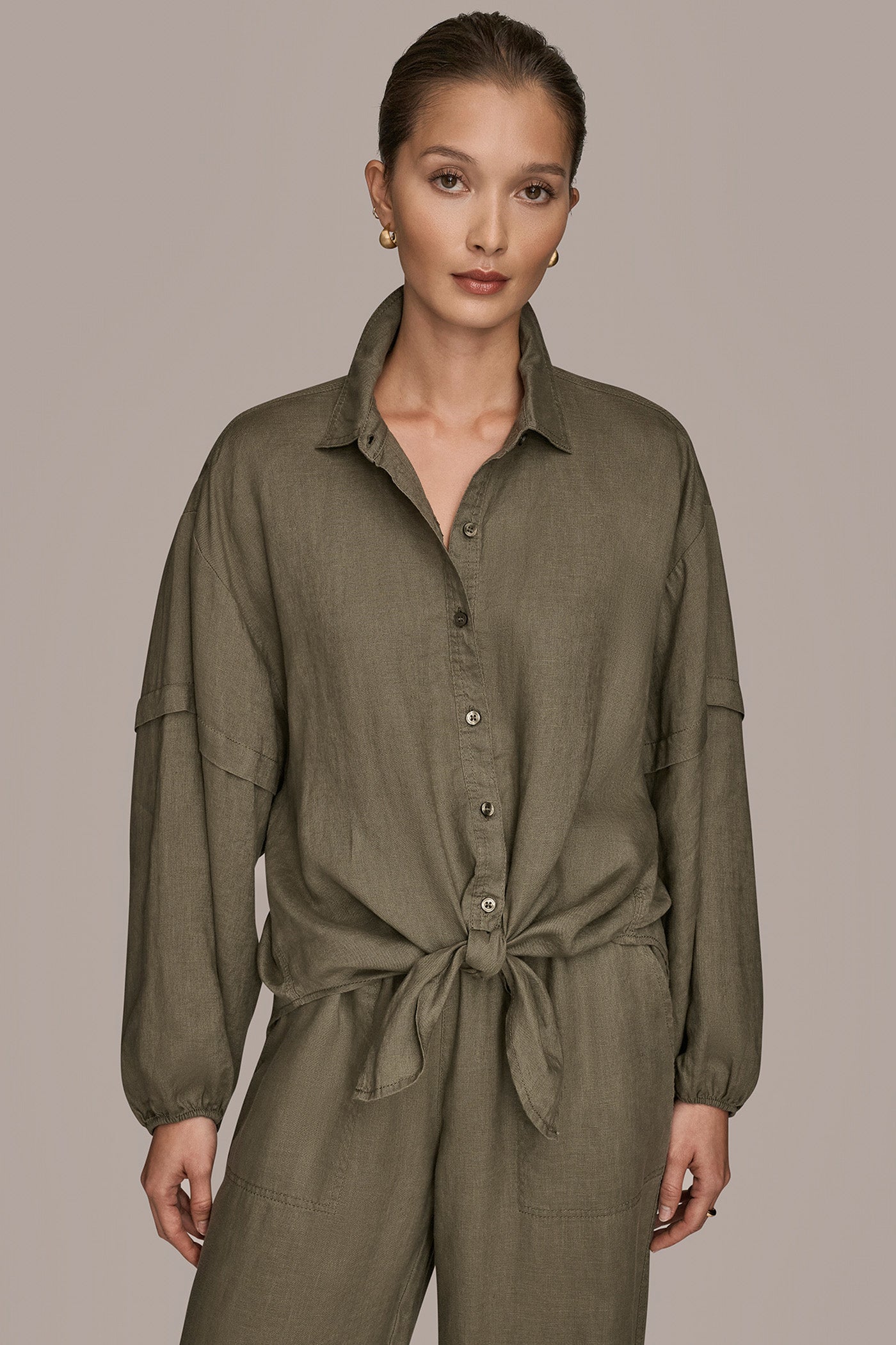 LONG BLOUSON SLEEVE BUTTON SHIRT | View 1 | Donna Karan Weekend LONG BLOUSON SLEEVE BUTTON SHIRT | View 1 | Donna Karan Weekend