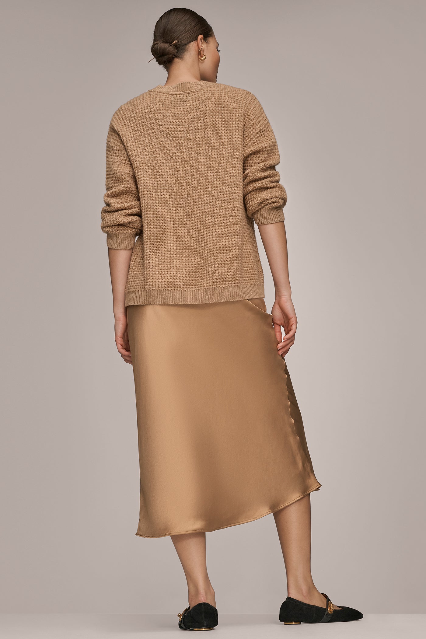 LONG SLEEVE WAFFLE STITCH CREWNECK SWEATER VIEW 8 LONG SLEEVE WAFFLE STITCH CREWNECK SWEATER VIEW 8