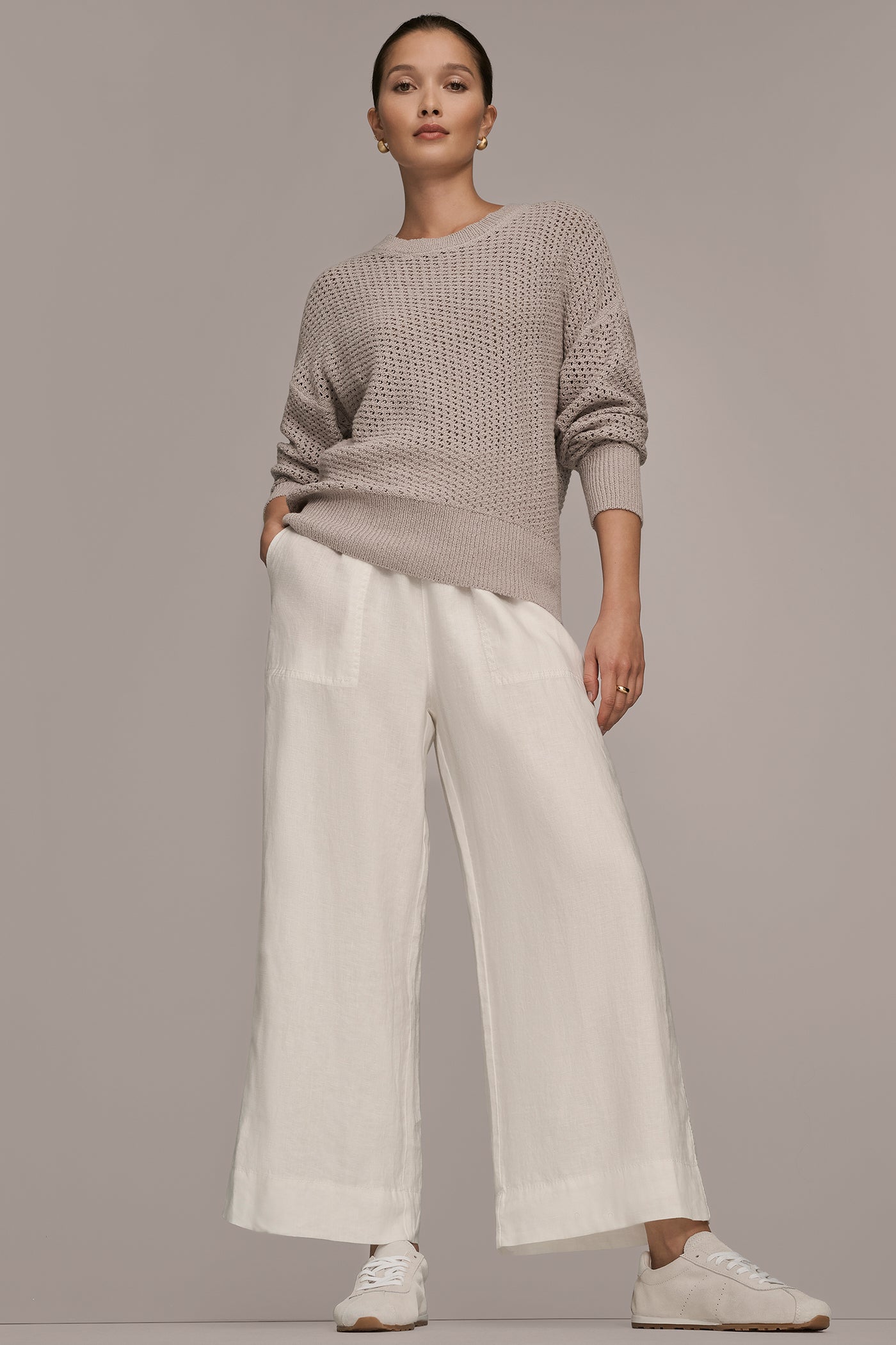 BRACELET SLEEVE OPEN STITCH CREW NECK VIEW 9 | Donna Karan Weekend BRACELET SLEEVE OPEN STITCH CREW NECK VIEW 9 | Donna Karan Weekend