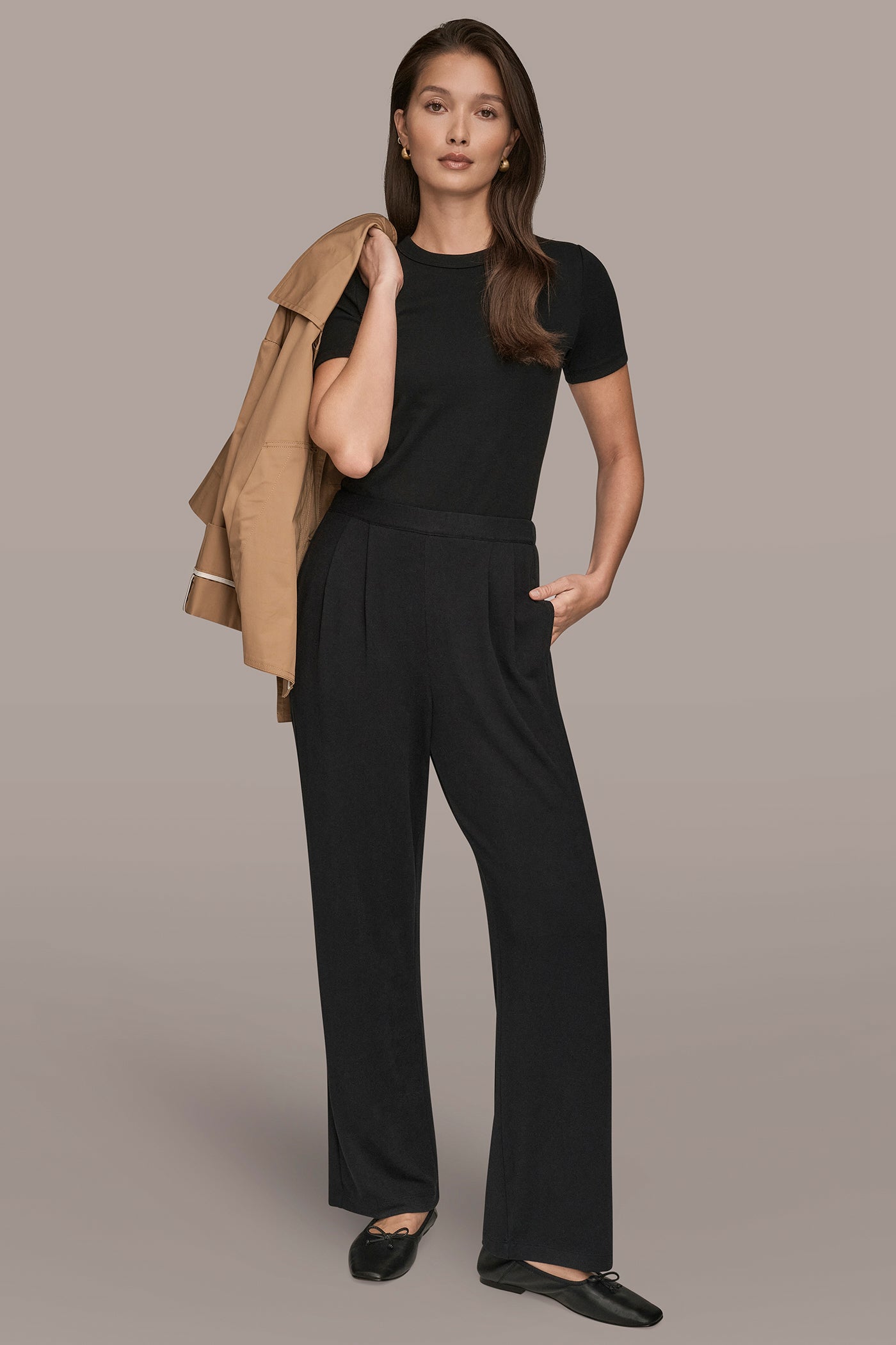 HIGH RISE PULL ON PLEATED PANT VIEW 5 | Donna Karan Weekend HIGH RISE PULL ON PLEATED PANT VIEW 5 | Donna Karan Weekend