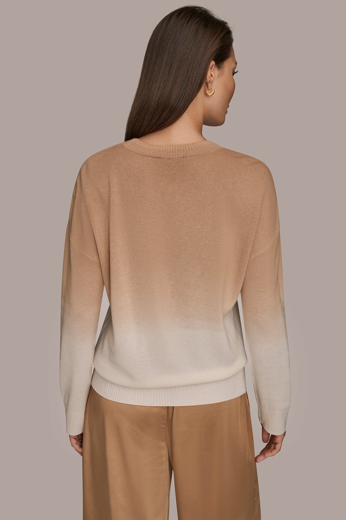 LONG SLEEVE CREW NECK PULLOVER WITH DIP DYE | View 2 | Tops & Sweaters LONG SLEEVE CREW NECK PULLOVER WITH DIP DYE | View 2 | Tops & Sweaters