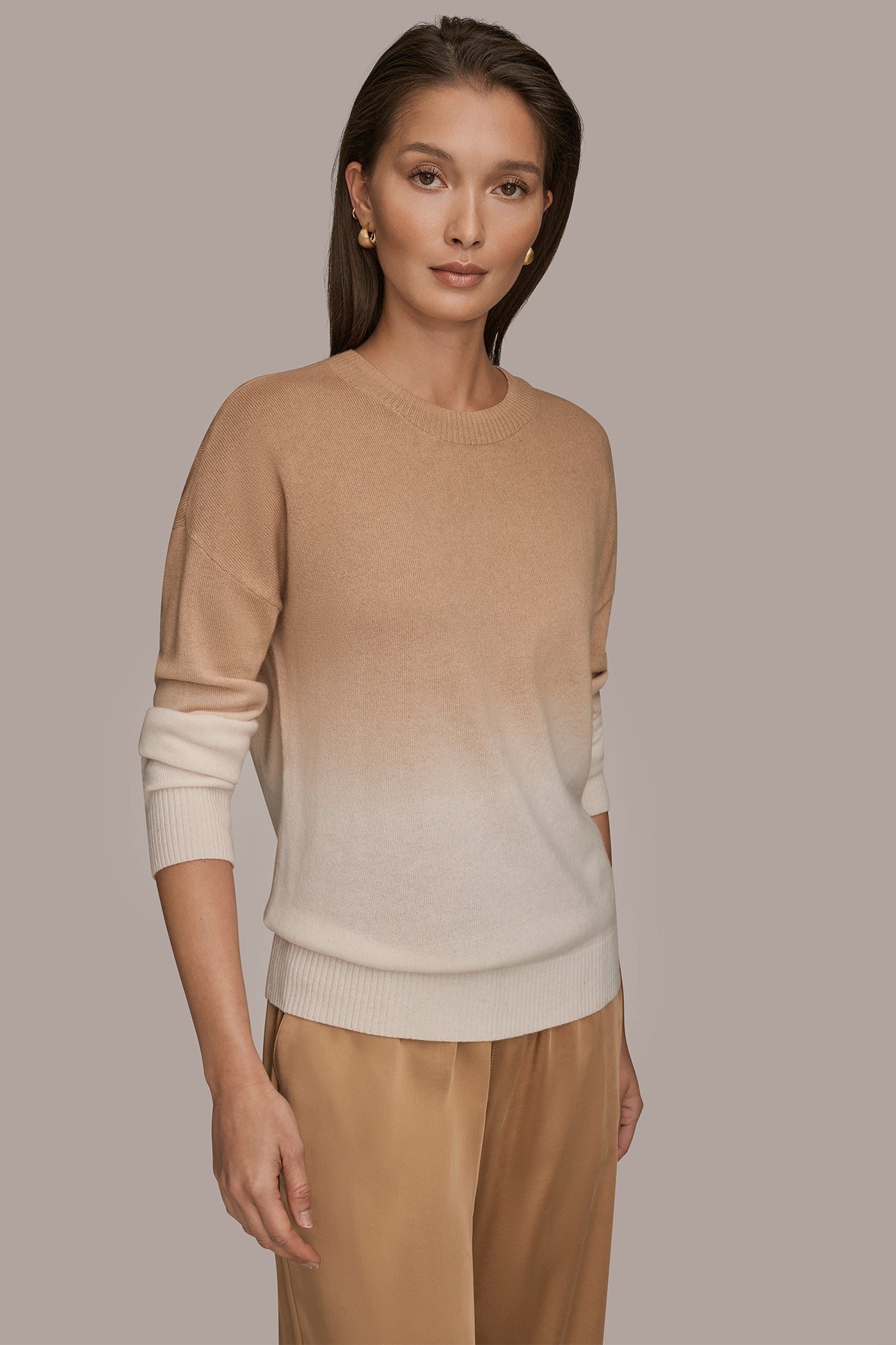 LONG SLEEVE CREW NECK PULLOVER WITH DIP DYE VIEW 3 | Tops & Sweaters LONG SLEEVE CREW NECK PULLOVER WITH DIP DYE VIEW 3 | Tops & Sweaters
