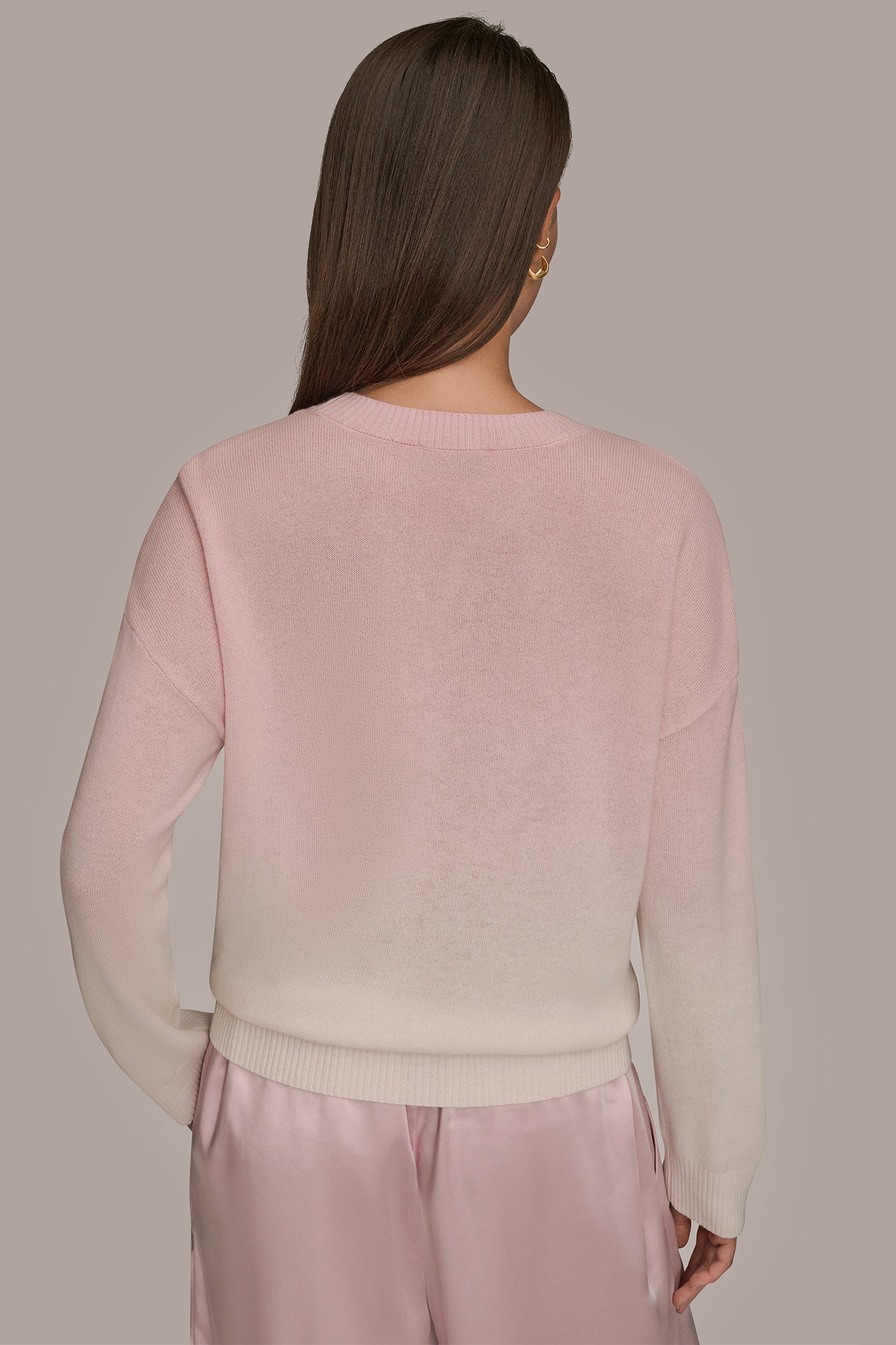 LONG SLEEVE CREW NECK PULLOVER WITH DIP DYE | View 2 | Tops & Sweaters LONG SLEEVE CREW NECK PULLOVER WITH DIP DYE | View 2 | Tops & Sweaters