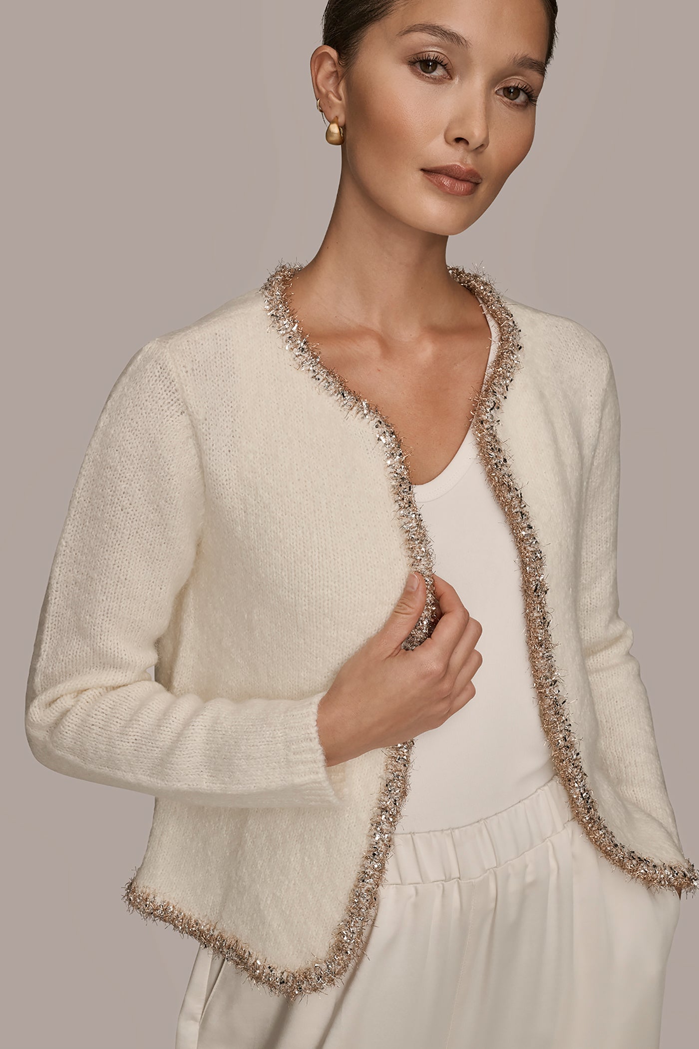 JACKET CARDIGAN WITH SPARKLE PLACKET VIEW 4 JACKET CARDIGAN WITH SPARKLE PLACKET VIEW 4