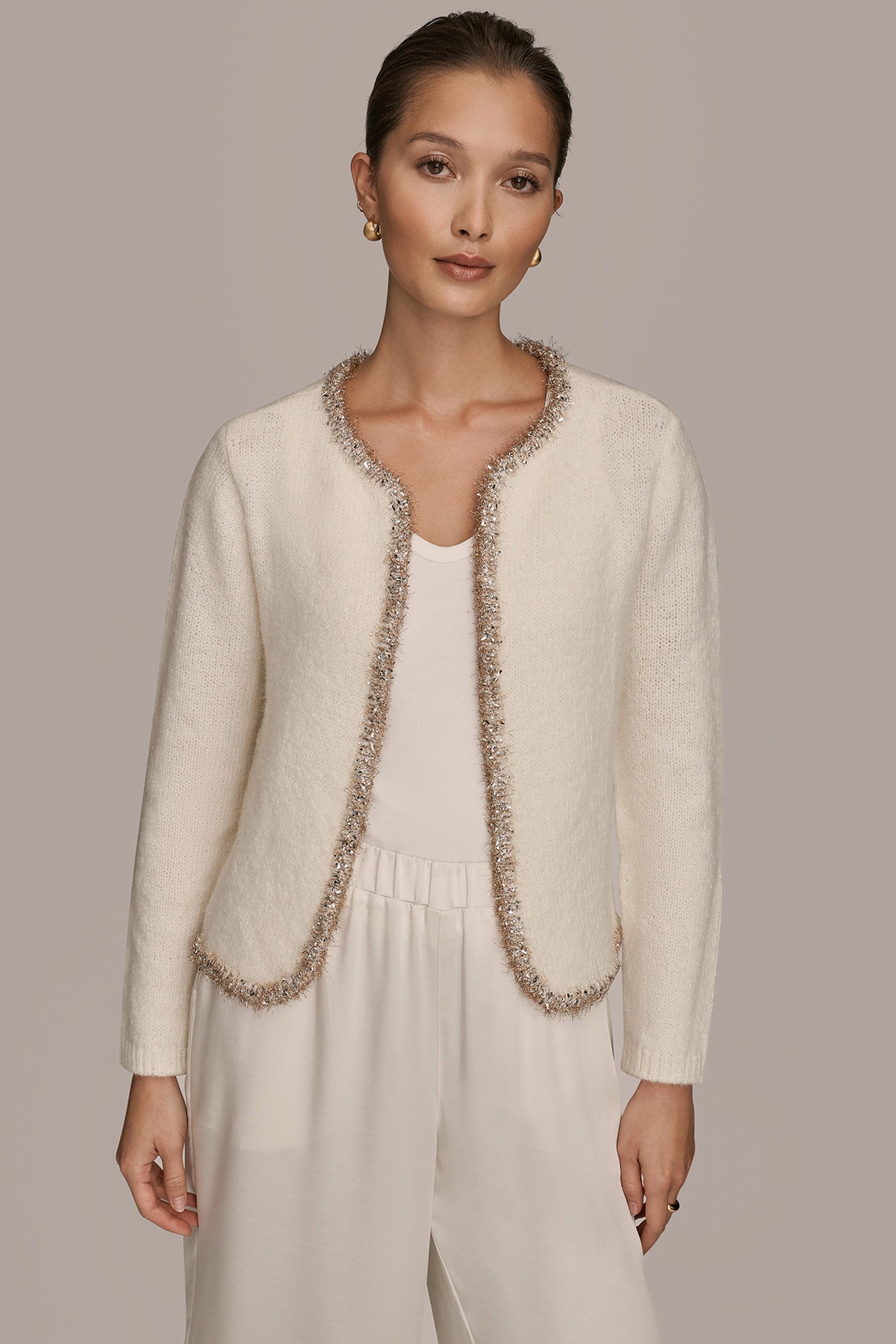 JACKET CARDIGAN WITH SPARKLE PLACKET VIEW 7 JACKET CARDIGAN WITH SPARKLE PLACKET VIEW 7