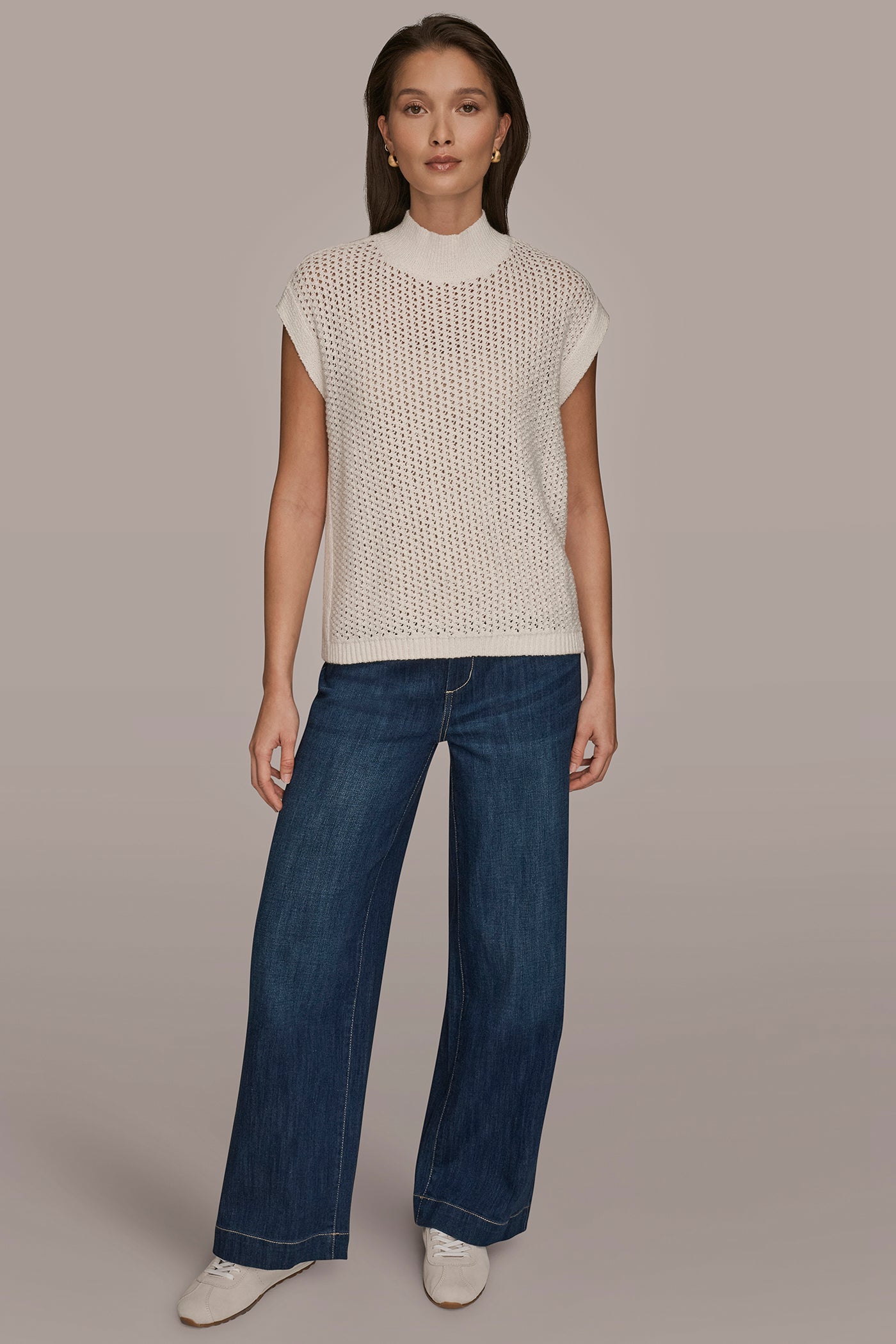 SLEEVELESS BOXY OPEN STITCH MOCK NECK VIEW 6 | Donna Karan Weekend SLEEVELESS BOXY OPEN STITCH MOCK NECK VIEW 6 | Donna Karan Weekend