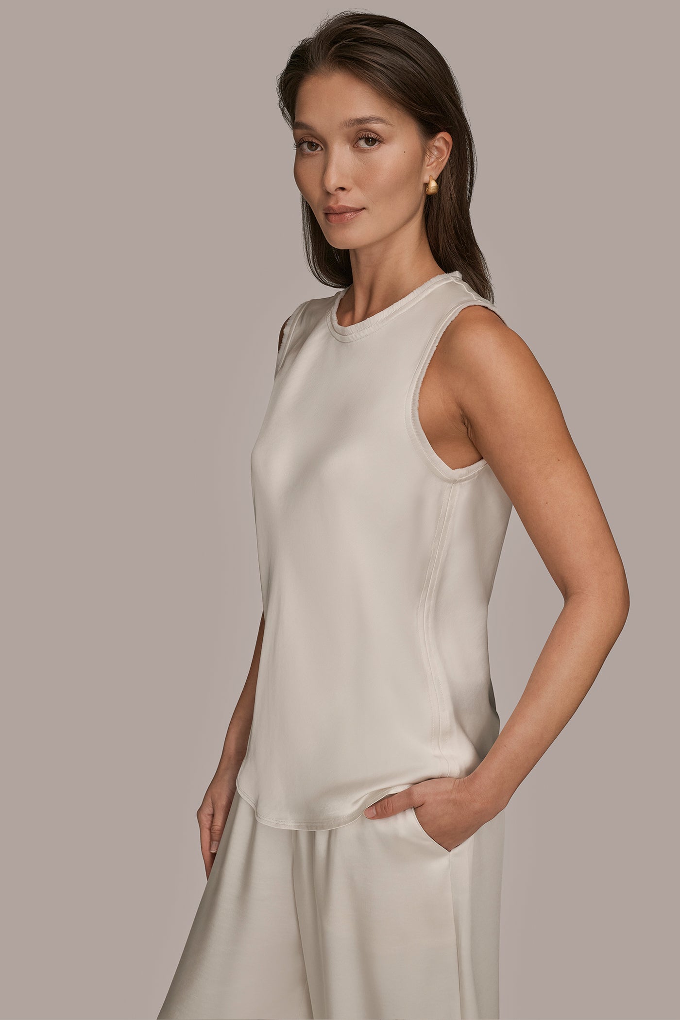 SLEEVELESS FRINGE TRIM BLOUSE VIEW 3 SLEEVELESS FRINGE TRIM BLOUSE VIEW 3