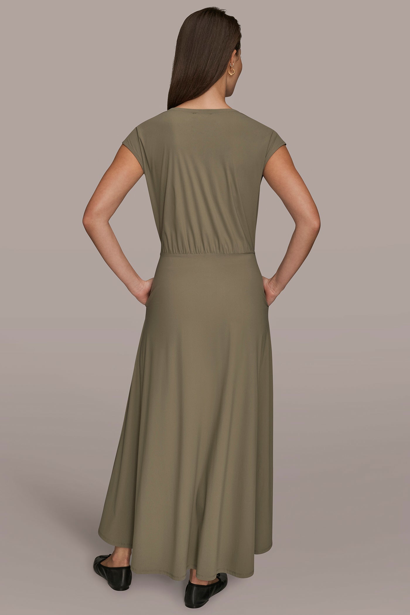 CAP SLEEVES FLARE DRESS | View 2 | Donna Karan Weekend CAP SLEEVES FLARE DRESS | View 2 | Donna Karan Weekend