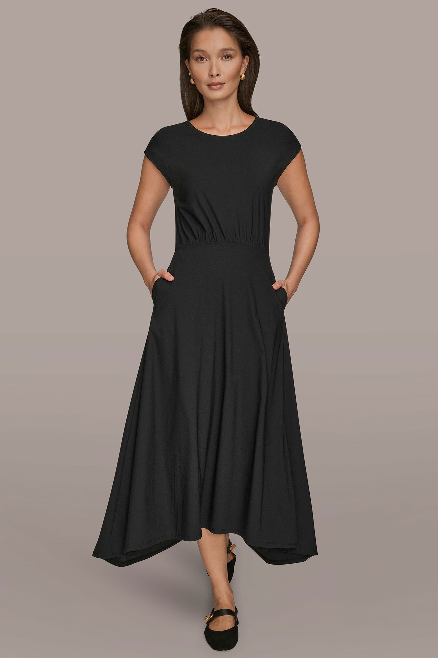 CAP SLEEVES FLARE DRESS | View 1 | Donna Karan Weekend CAP SLEEVES FLARE DRESS | View 1 | Donna Karan Weekend