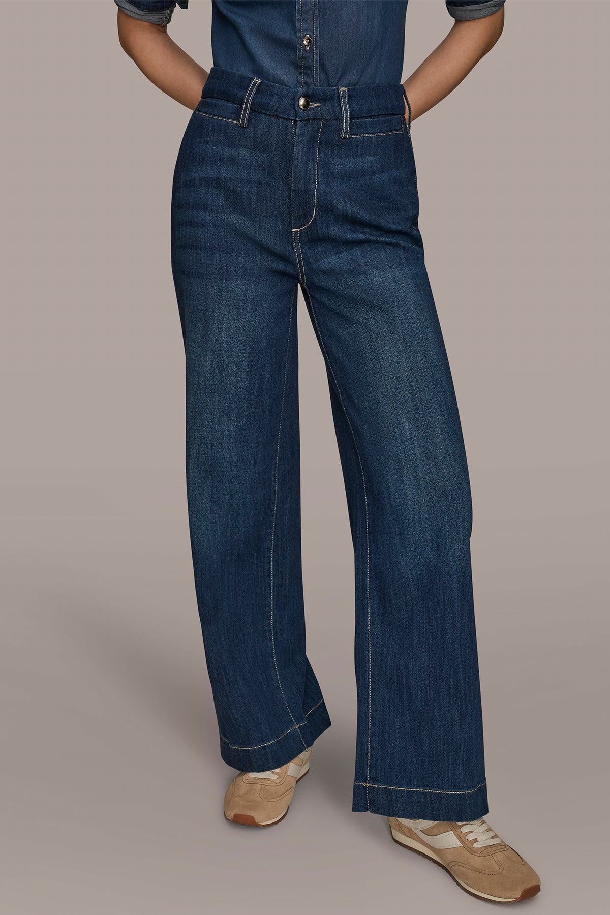 The Donna High Rise Wide Leg Jean | Donna Karan