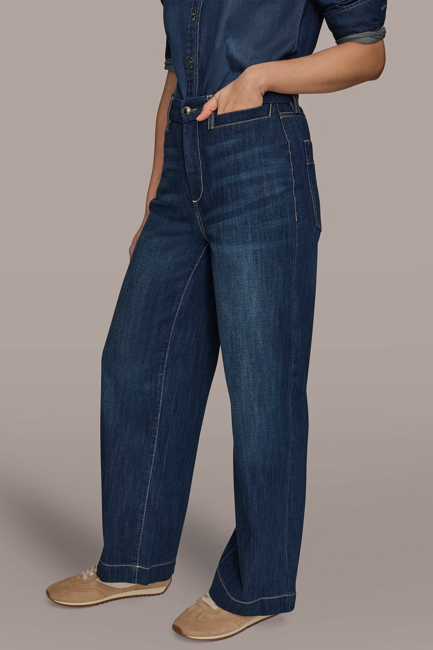THE DONNA HIGH RISE MODERN WIDE LEG INSEAM 30 VIEW 3 | Donna Karan Weekend THE DONNA HIGH RISE MODERN WIDE LEG INSEAM 30 VIEW 3 | Donna Karan Weekend