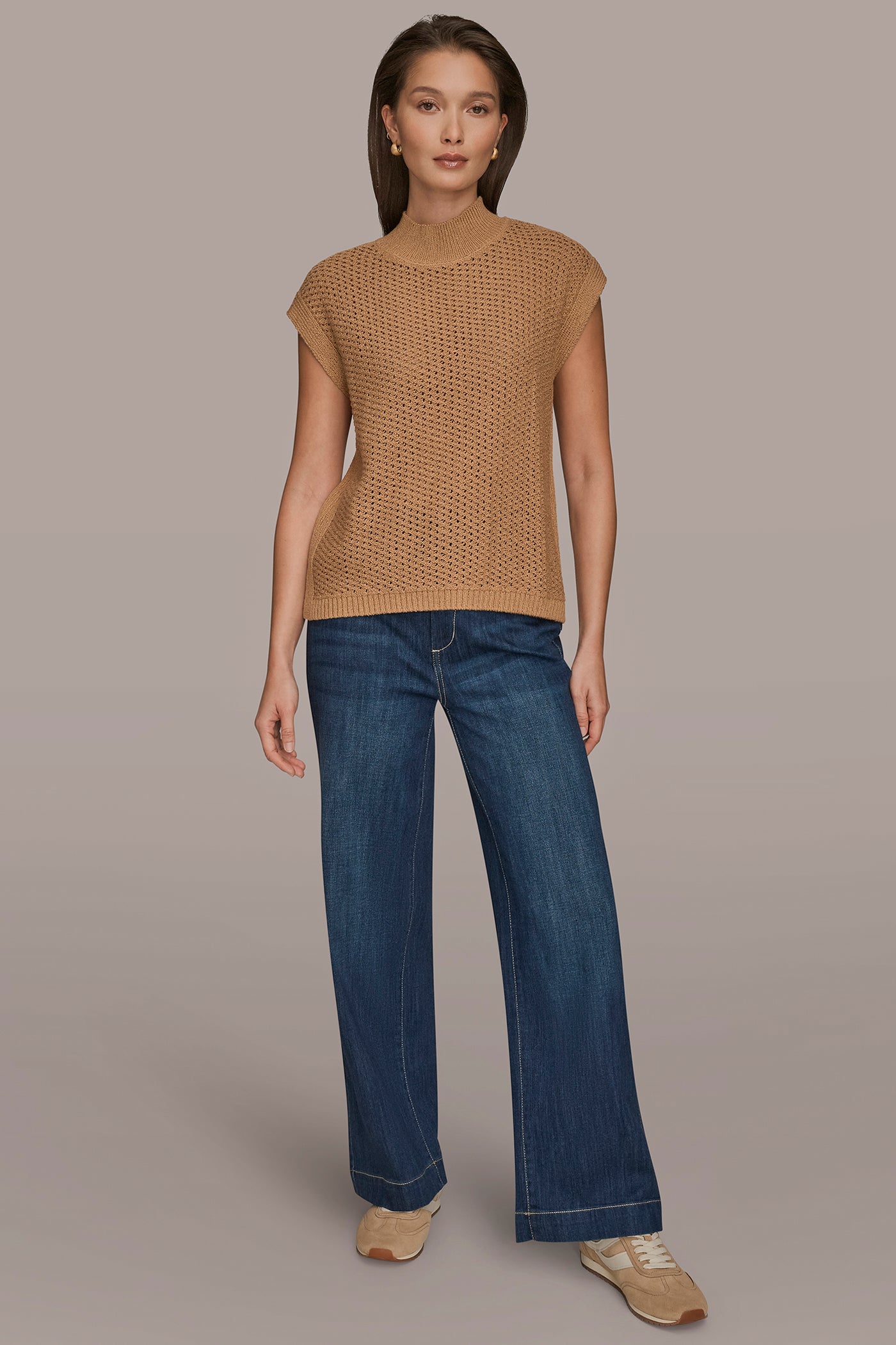 SLEEVELESS BOXY OPEN STITCH MOCK NECK VIEW 6 | Tops & Sweaters SLEEVELESS BOXY OPEN STITCH MOCK NECK VIEW 6 | Tops & Sweaters