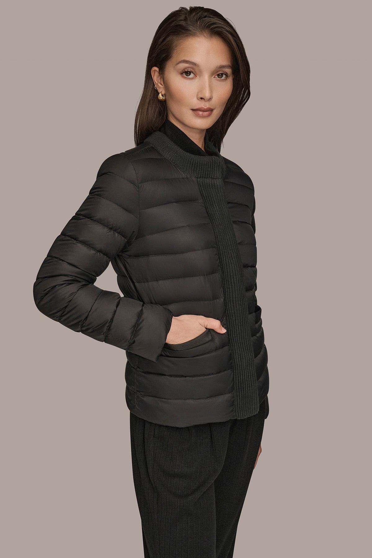 Down Puffer Jacket | Short Puffer | Donna Karan
