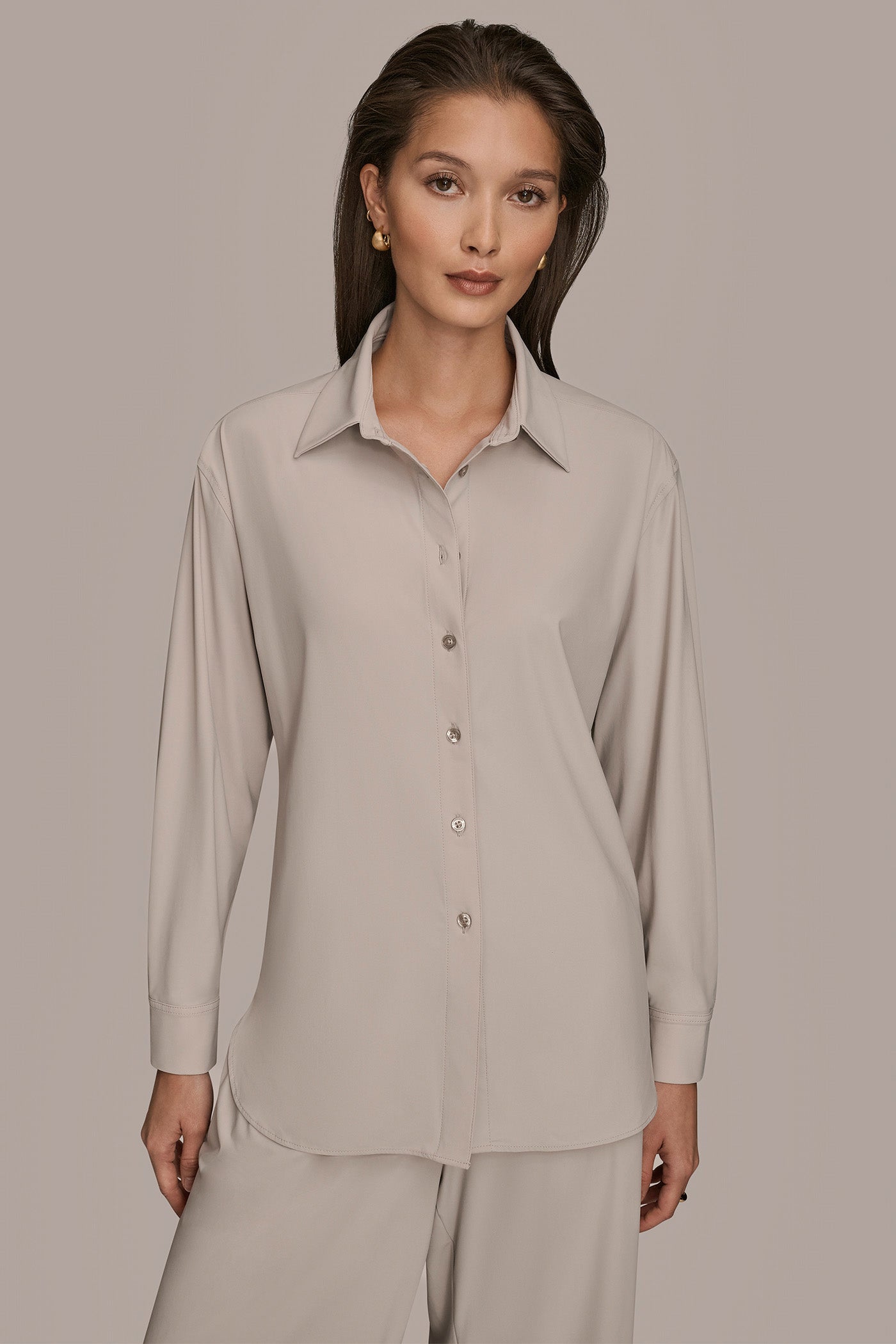 LONG SLEEVE BUTTON DOWN SHIRT | View 1 | Donna Karan Weekend LONG SLEEVE BUTTON DOWN SHIRT | View 1 | Donna Karan Weekend