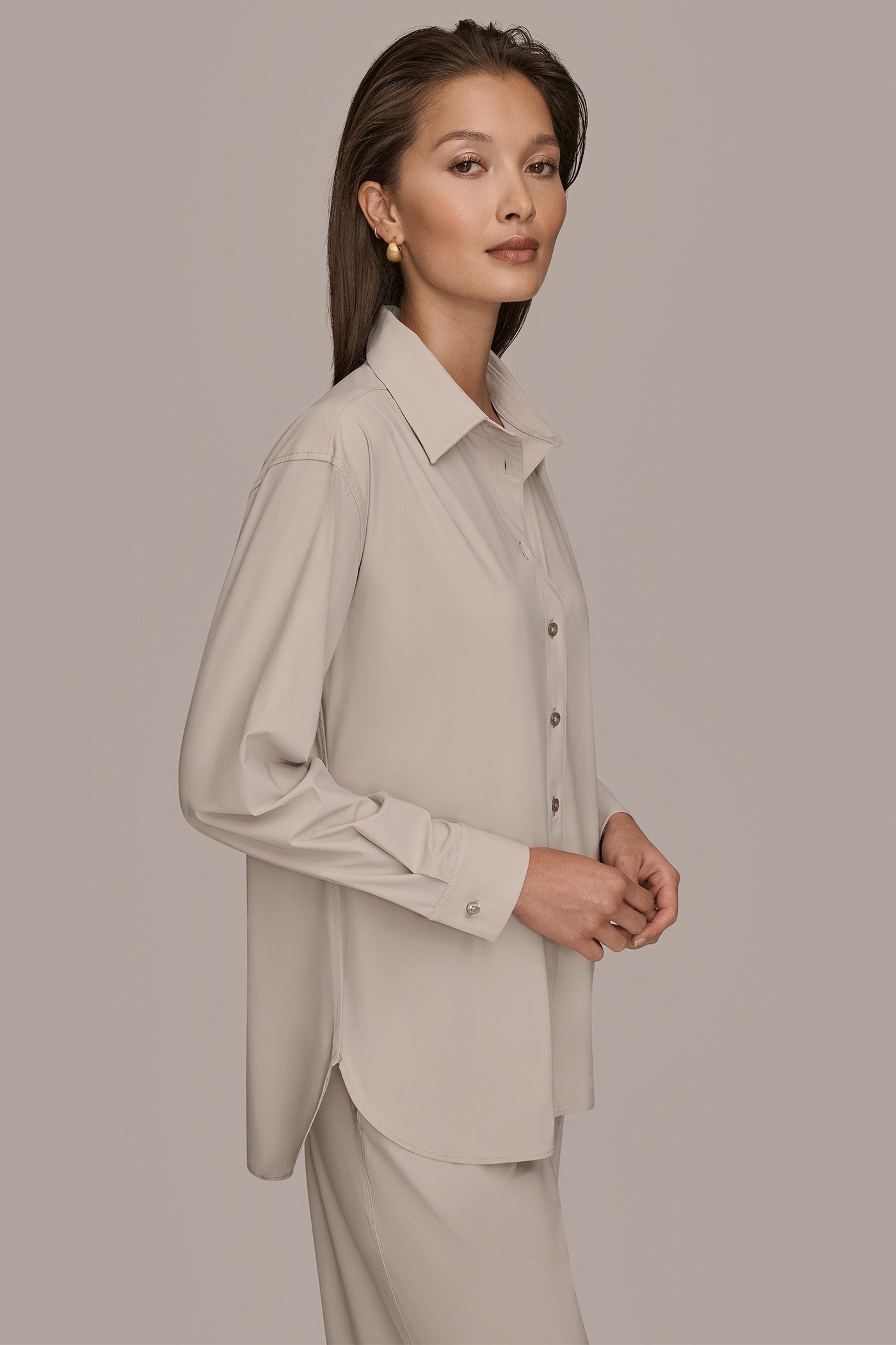 LONG SLEEVE BUTTON DOWN SHIRT VIEW 3 | Tops LONG SLEEVE BUTTON DOWN SHIRT VIEW 3 | Tops