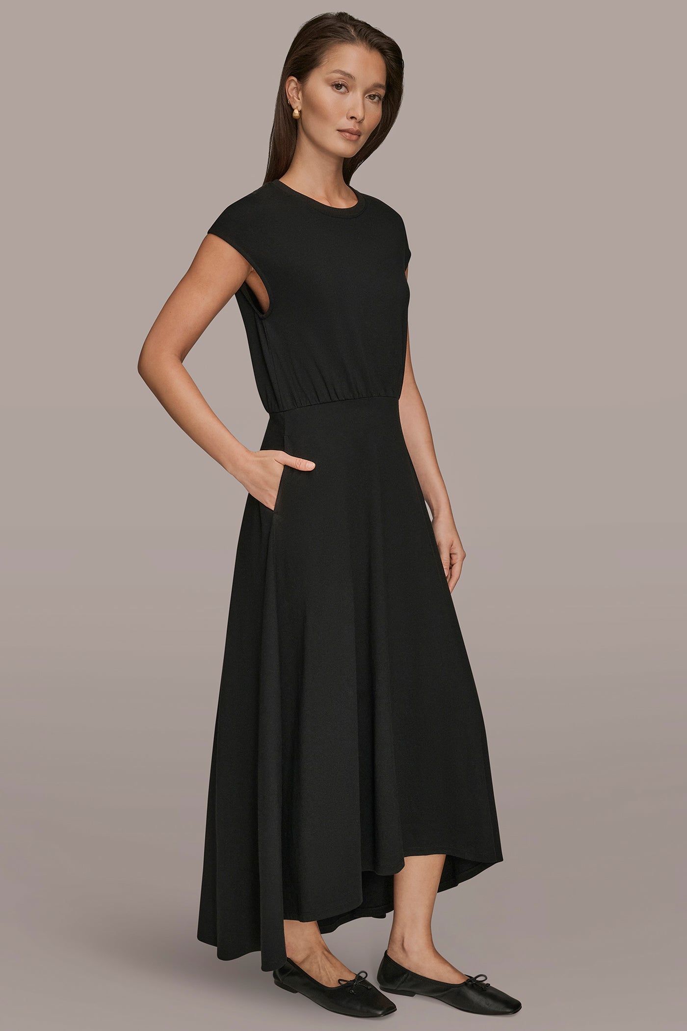 CAP SLEEVE CREW NECK DRESS VIEW 3 | Dresses & Jumpsuits CAP SLEEVE CREW NECK DRESS VIEW 3 | Dresses & Jumpsuits