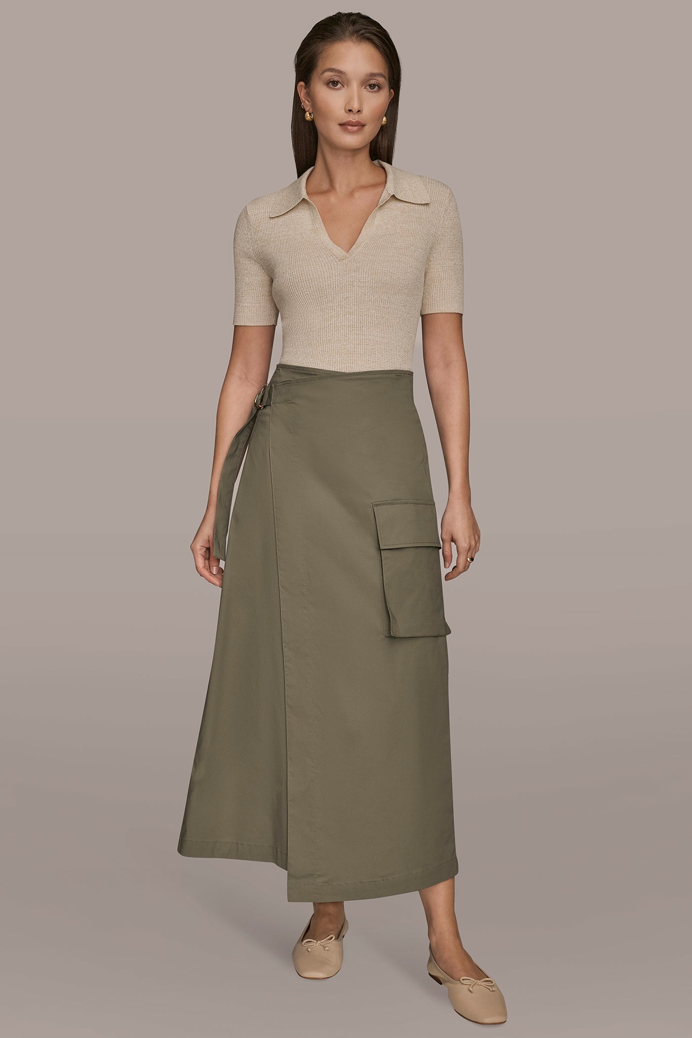 ASYMMETRICAL WRAP SKIRT WITH CARGO POCKET VIEW 7 | Donna Karan Weekend ASYMMETRICAL WRAP SKIRT WITH CARGO POCKET VIEW 7 | Donna Karan Weekend