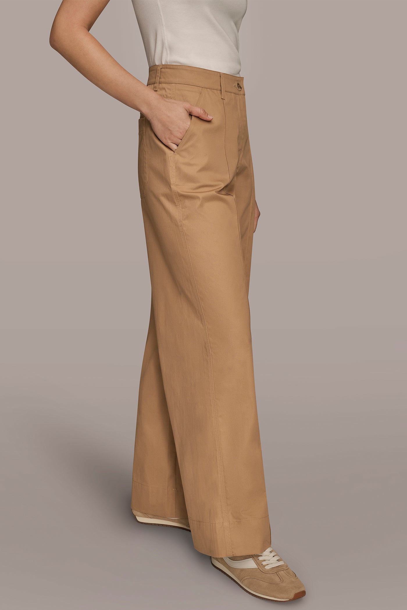 HIGH RISE PINTUCK TROUSER VIEW 3 | Donna Karan Weekend HIGH RISE PINTUCK TROUSER VIEW 3 | Donna Karan Weekend
