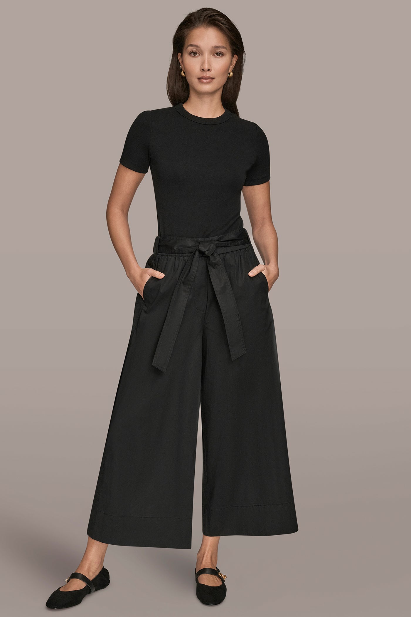 MID RISE SELF BELTED CROP PANT VIEW 5 | Donna Karan Weekend MID RISE SELF BELTED CROP PANT VIEW 5 | Donna Karan Weekend