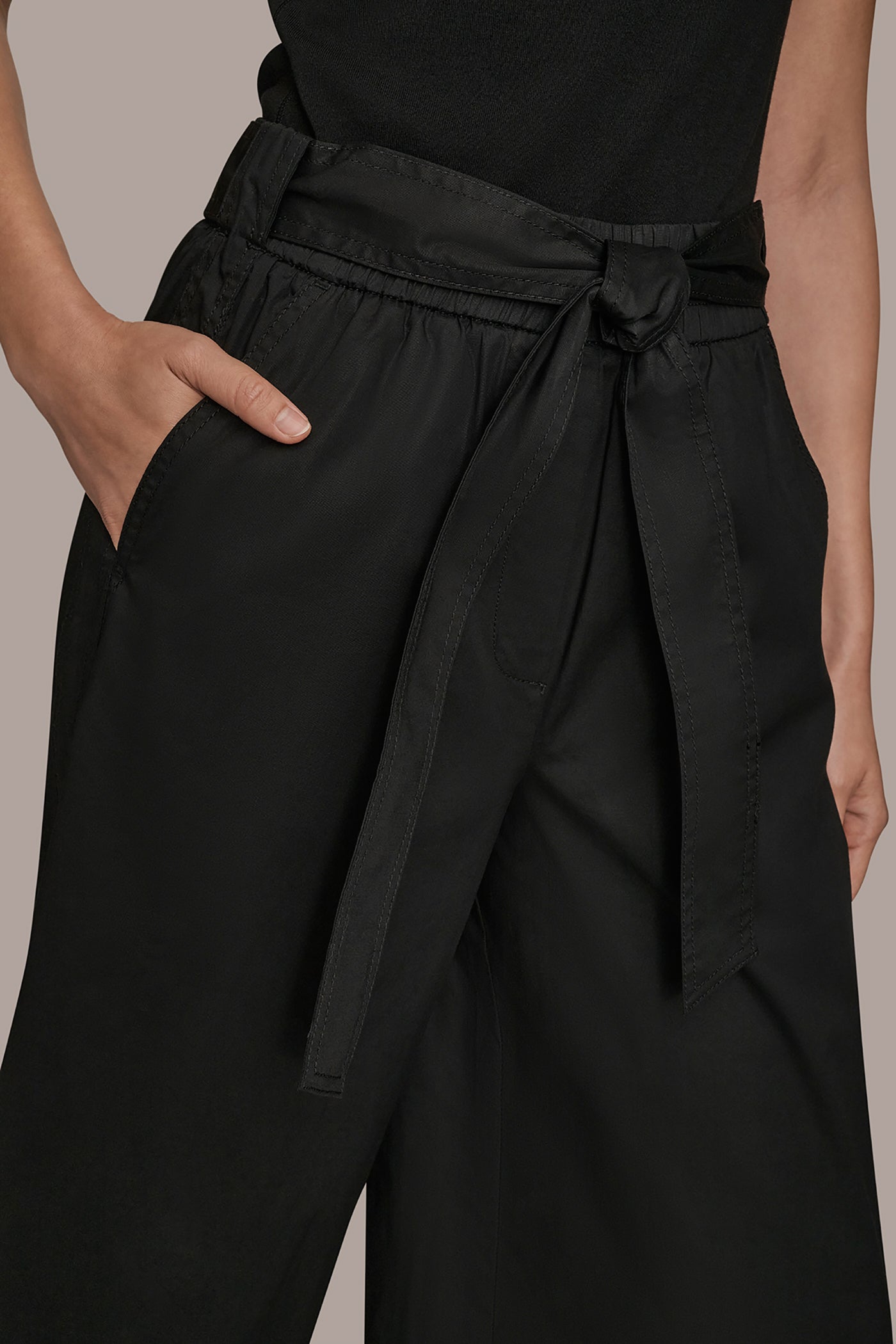 MID RISE SELF BELTED CROP PANT VIEW 4 | Donna Karan Weekend MID RISE SELF BELTED CROP PANT VIEW 4 | Donna Karan Weekend