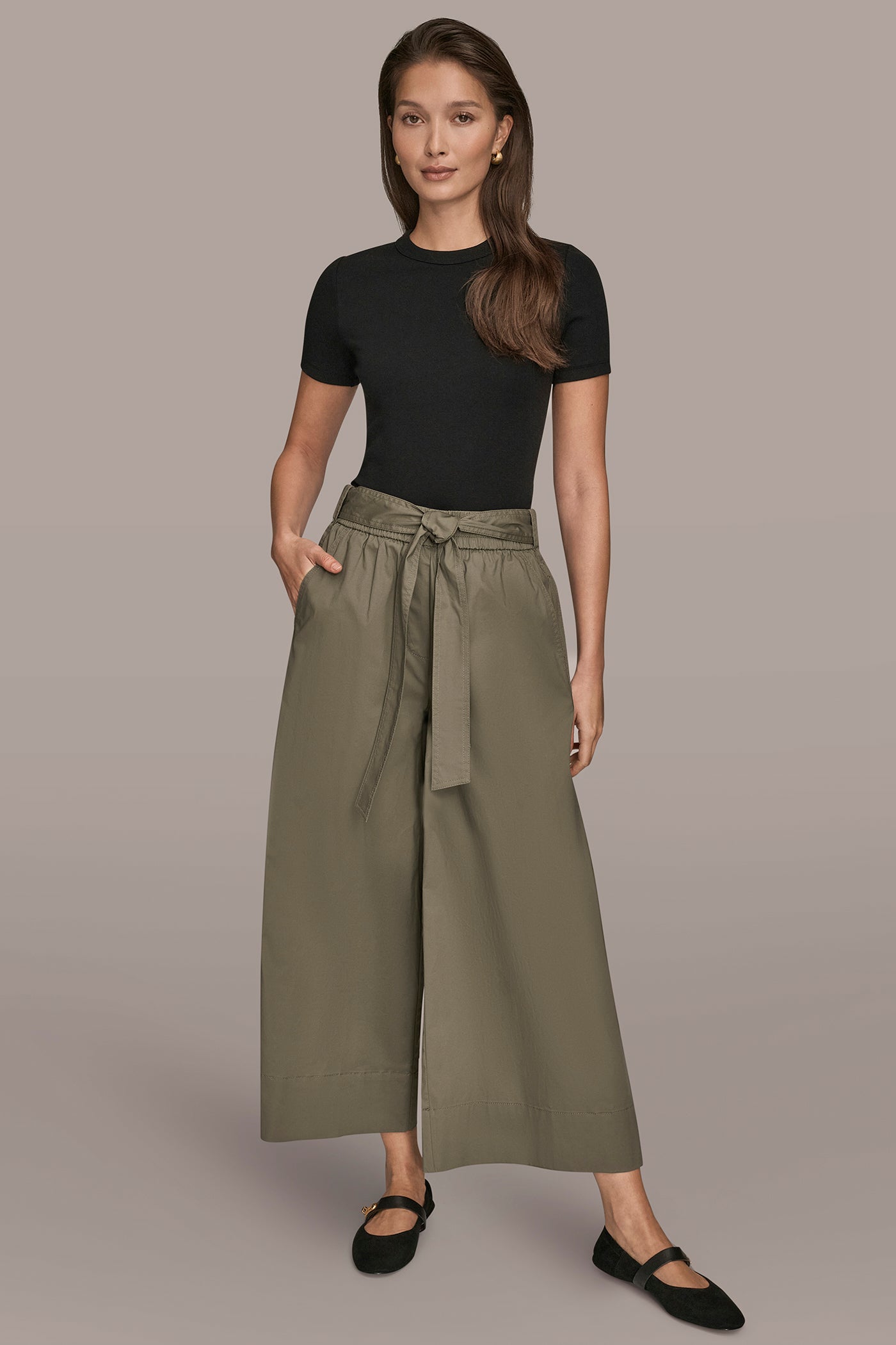 MID RISE SELF BELTED CROP PANT VIEW 6 | Donna Karan Weekend MID RISE SELF BELTED CROP PANT VIEW 6 | Donna Karan Weekend