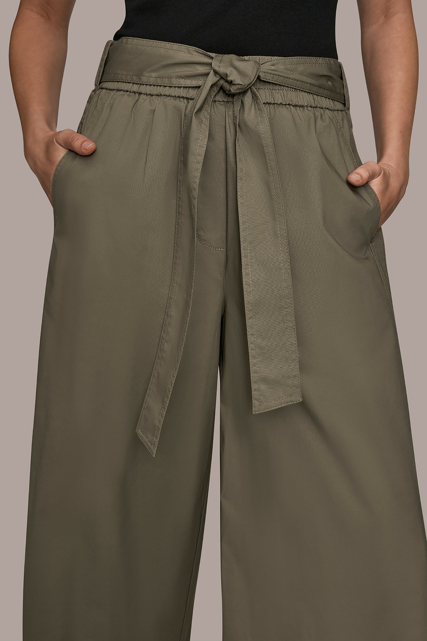 MID RISE SELF BELTED CROP PANT VIEW 5 | Donna Karan Weekend MID RISE SELF BELTED CROP PANT VIEW 5 | Donna Karan Weekend