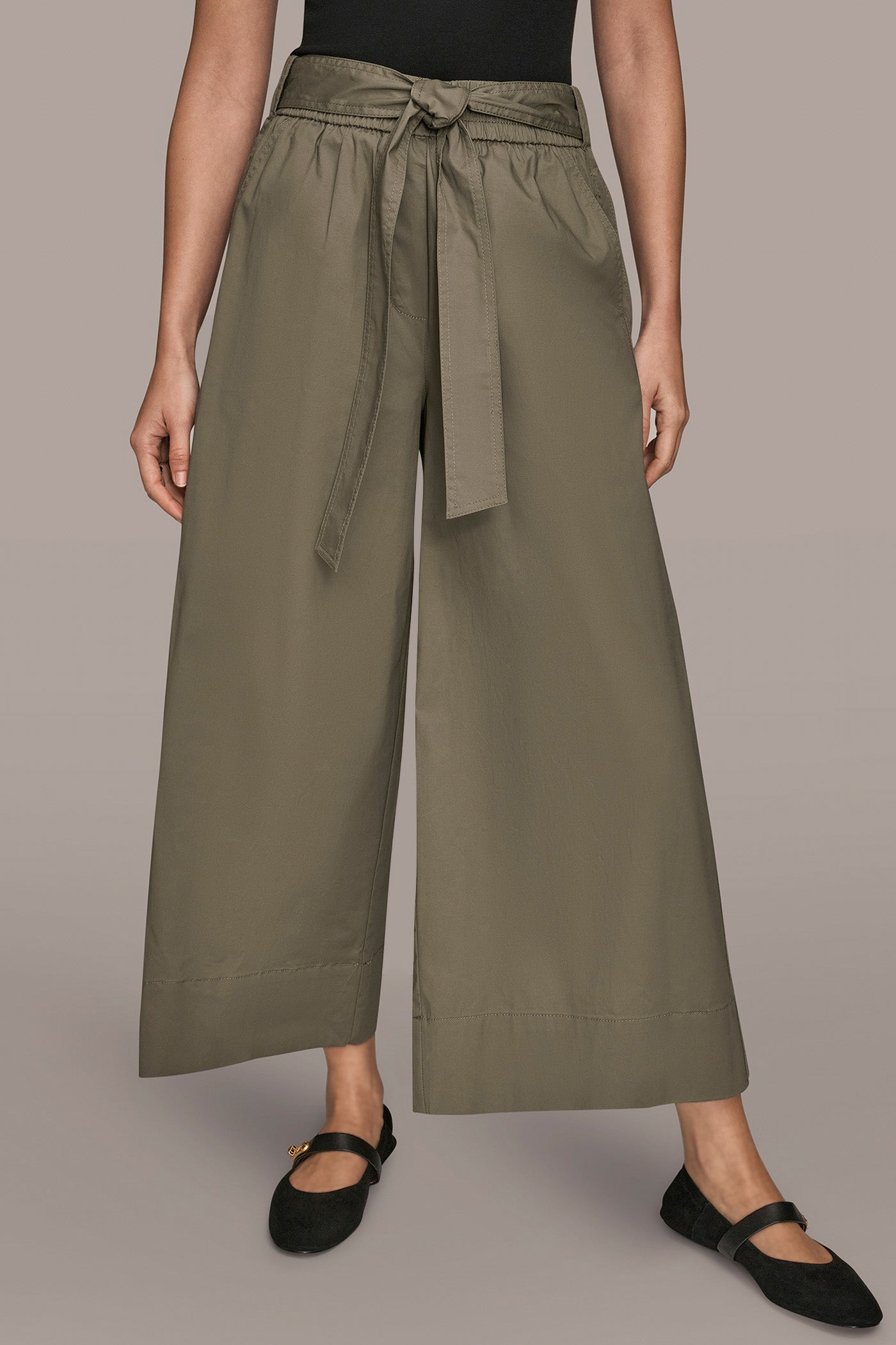 MID RISE SELF BELTED CROP PANT | View 1 | Donna Karan Weekend MID RISE SELF BELTED CROP PANT | View 1 | Donna Karan Weekend