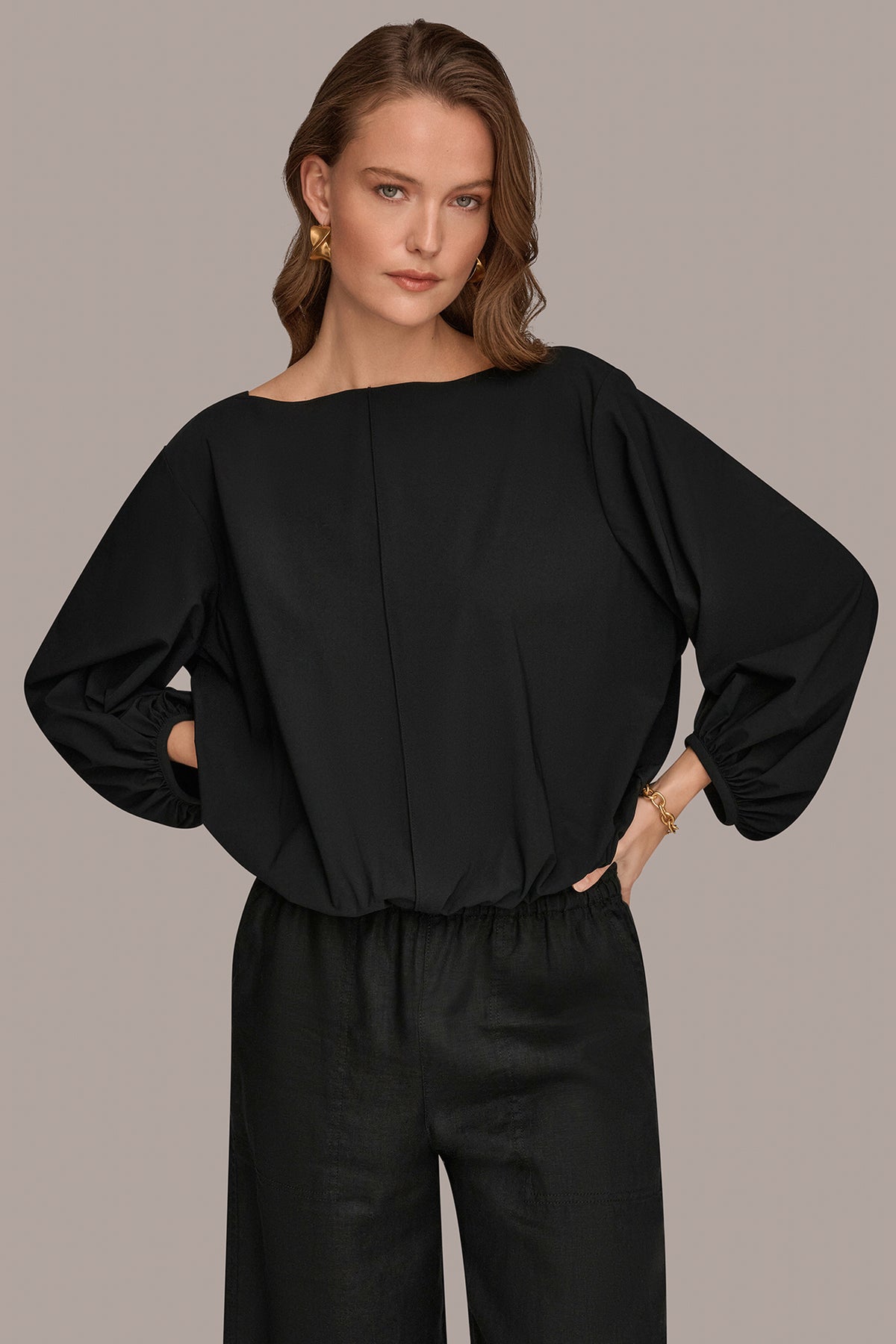 The Modern Travel Balloon Sleeve Blouse | BlousePullover | Donna Karan