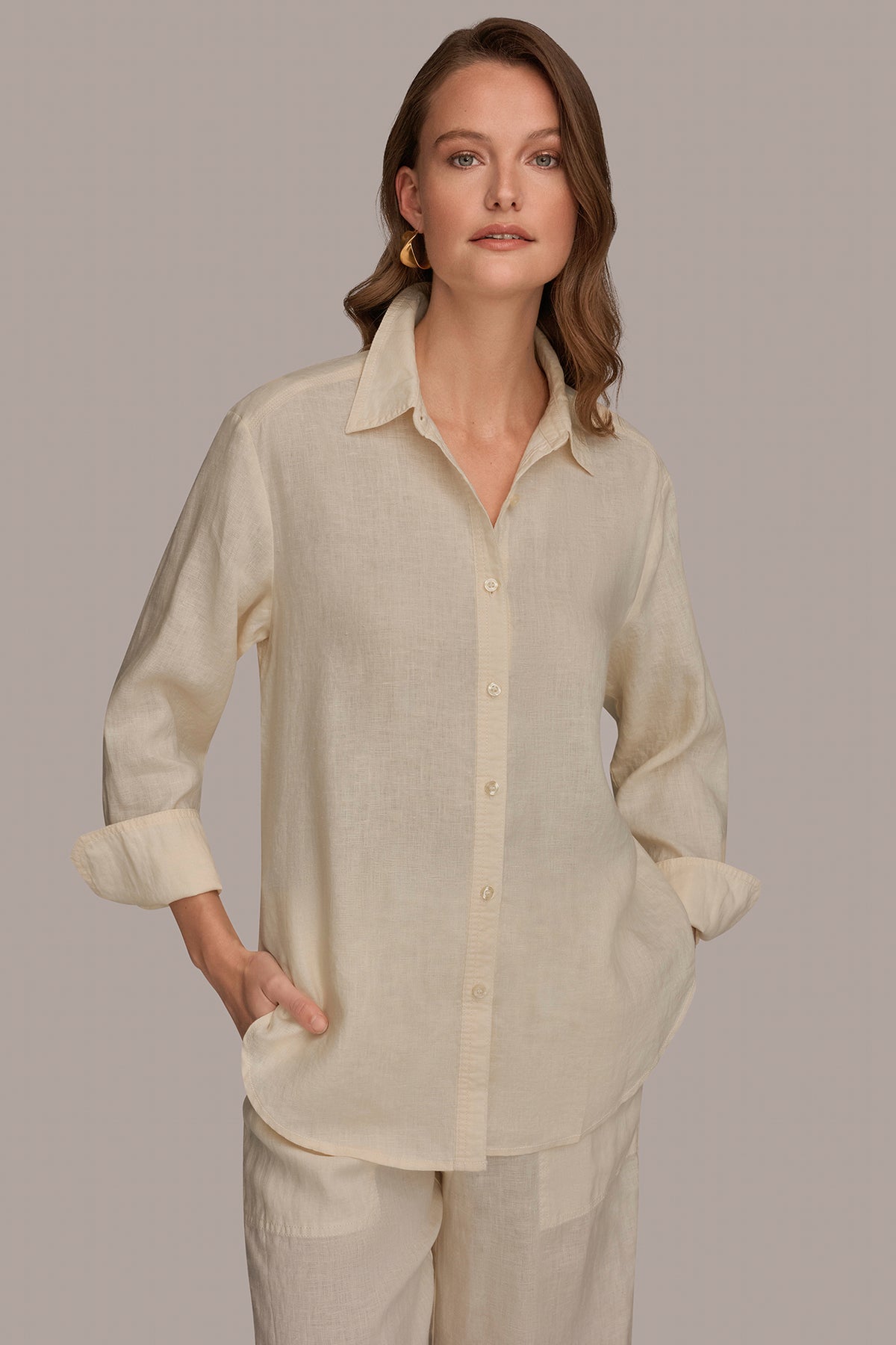 Donna Karan Weekend Women's Button-Down Shirt - Buttercream