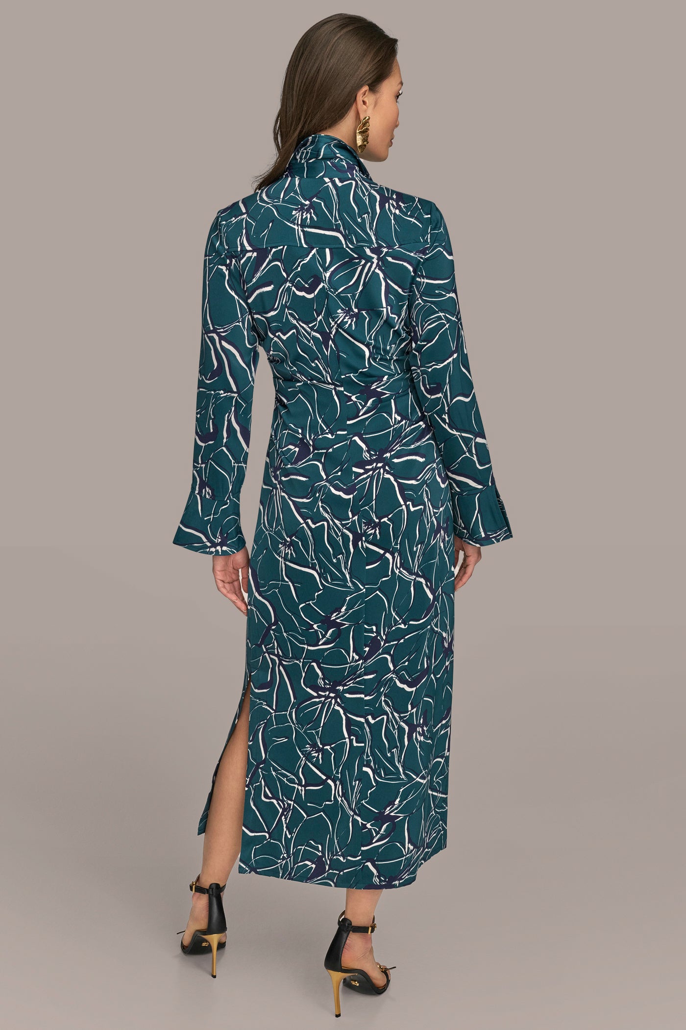 RUCHED SATIN MIDI SHIRT DRESS | View 2 | Dresses & Jumpsuits RUCHED SATIN MIDI SHIRT DRESS | View 2 | Dresses & Jumpsuits