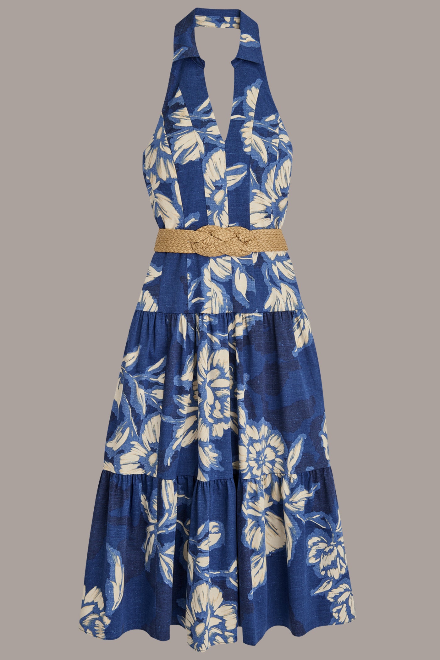 BELTED FLORAL HALTERNECK MIDI DRESS VIEW 8 | Essential Dresses BELTED FLORAL HALTERNECK MIDI DRESS VIEW 8 | Essential Dresses