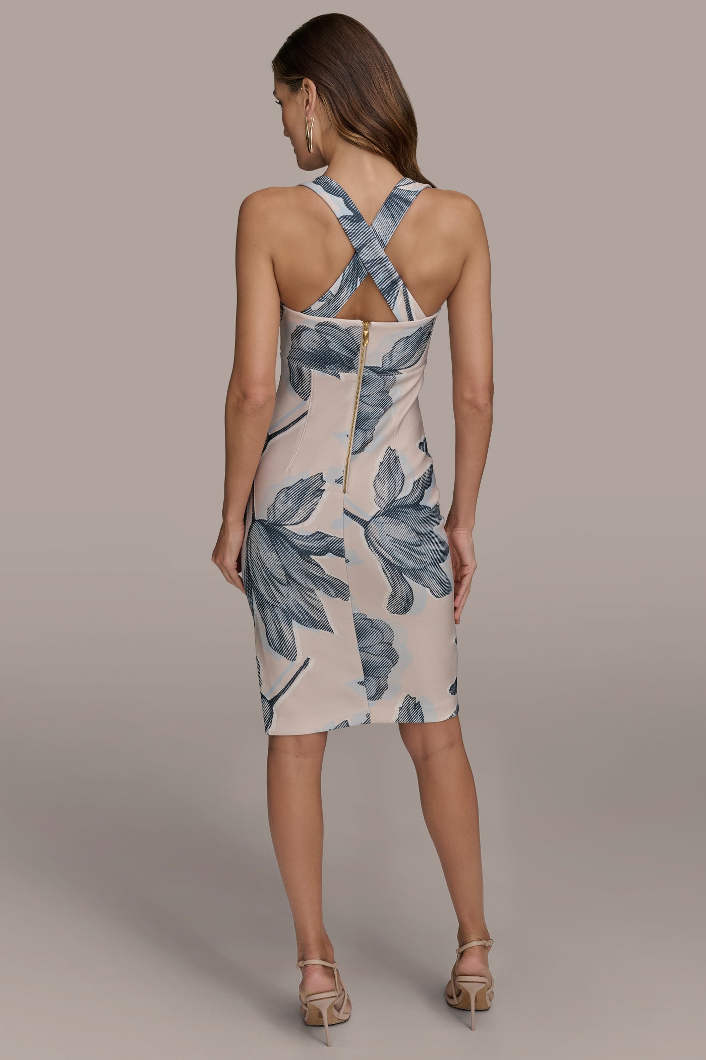 FLORAL CROSS-BACK SCUBA SHEATH DRESS | View 2 | Essential Dresses FLORAL CROSS-BACK SCUBA SHEATH DRESS | View 2 | Essential Dresses
