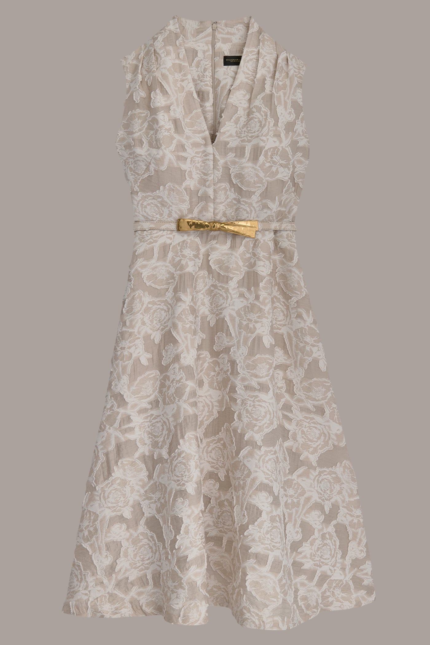 BELTED FLORAL VOILE-JACQUARD DRESS VIEW 4 BELTED FLORAL VOILE-JACQUARD DRESS VIEW 4