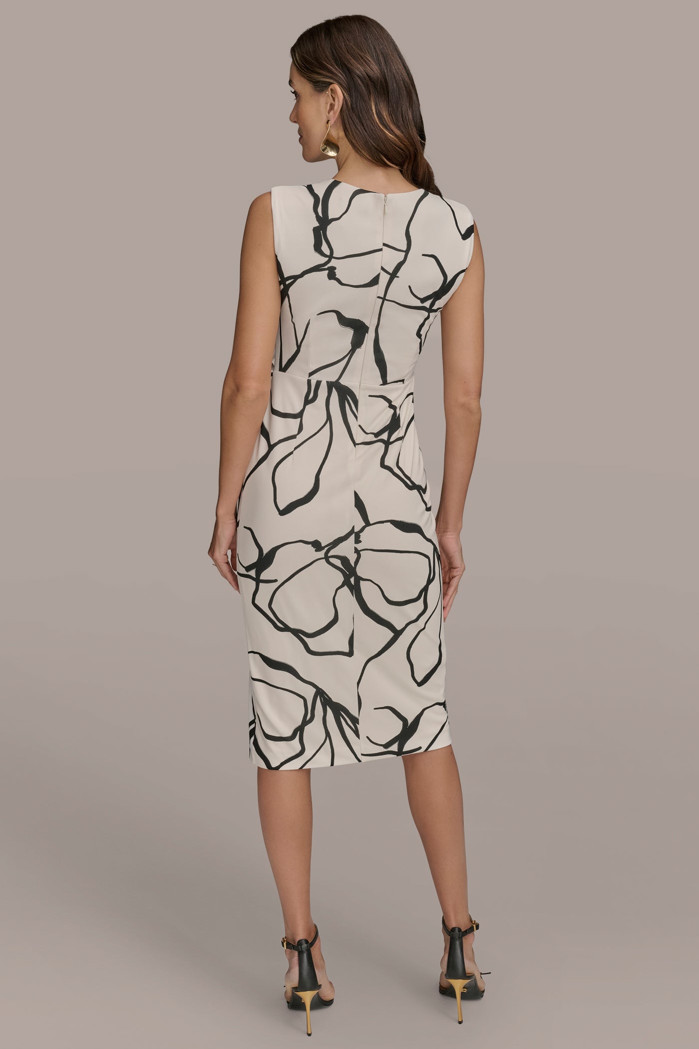 PRINTED GATHERED SHEATH DRESS | View 2 | Cocktail & Party PRINTED GATHERED SHEATH DRESS | View 2 | Cocktail & Party